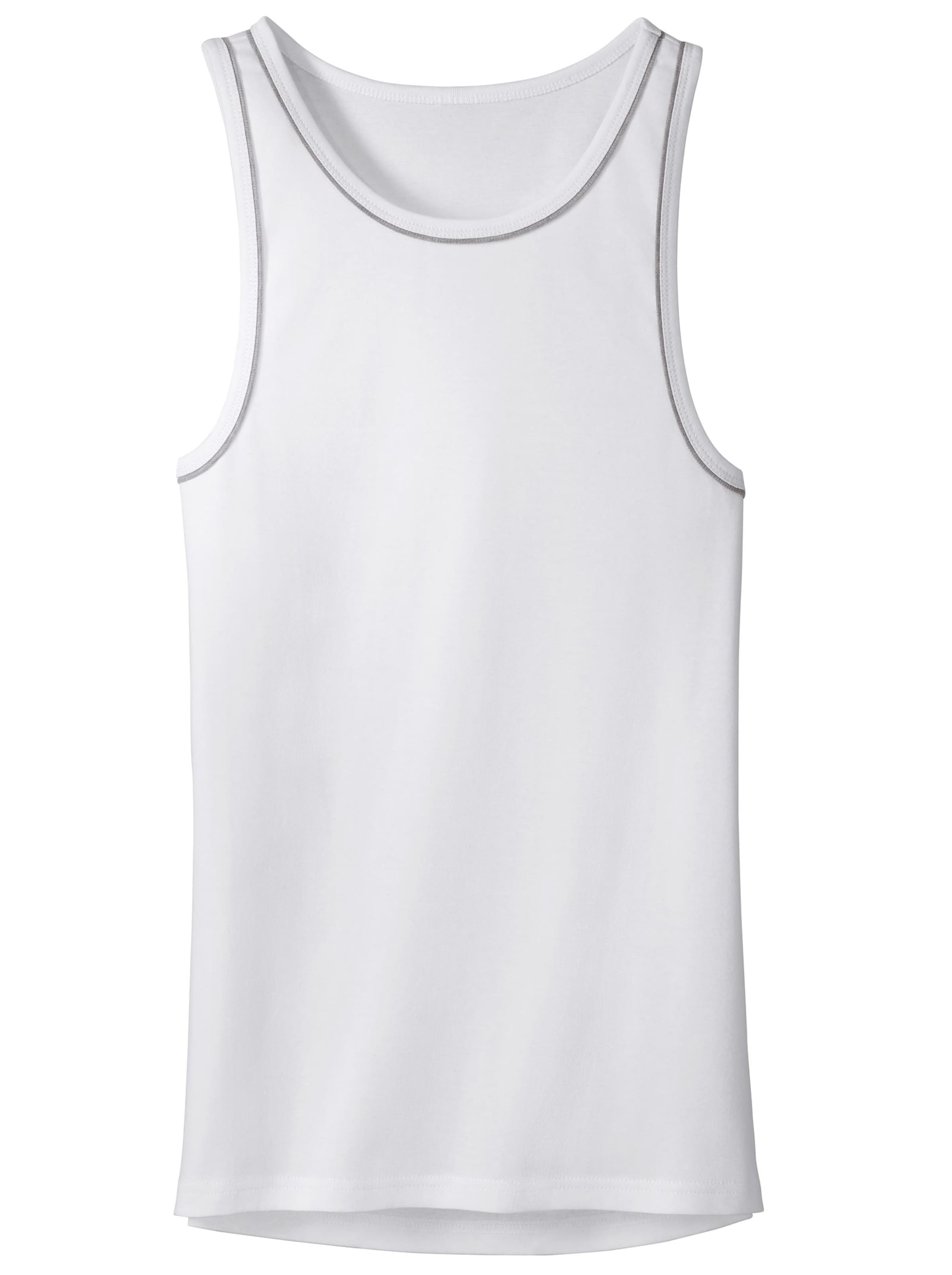 Unterhemd - weiß + grau + blau