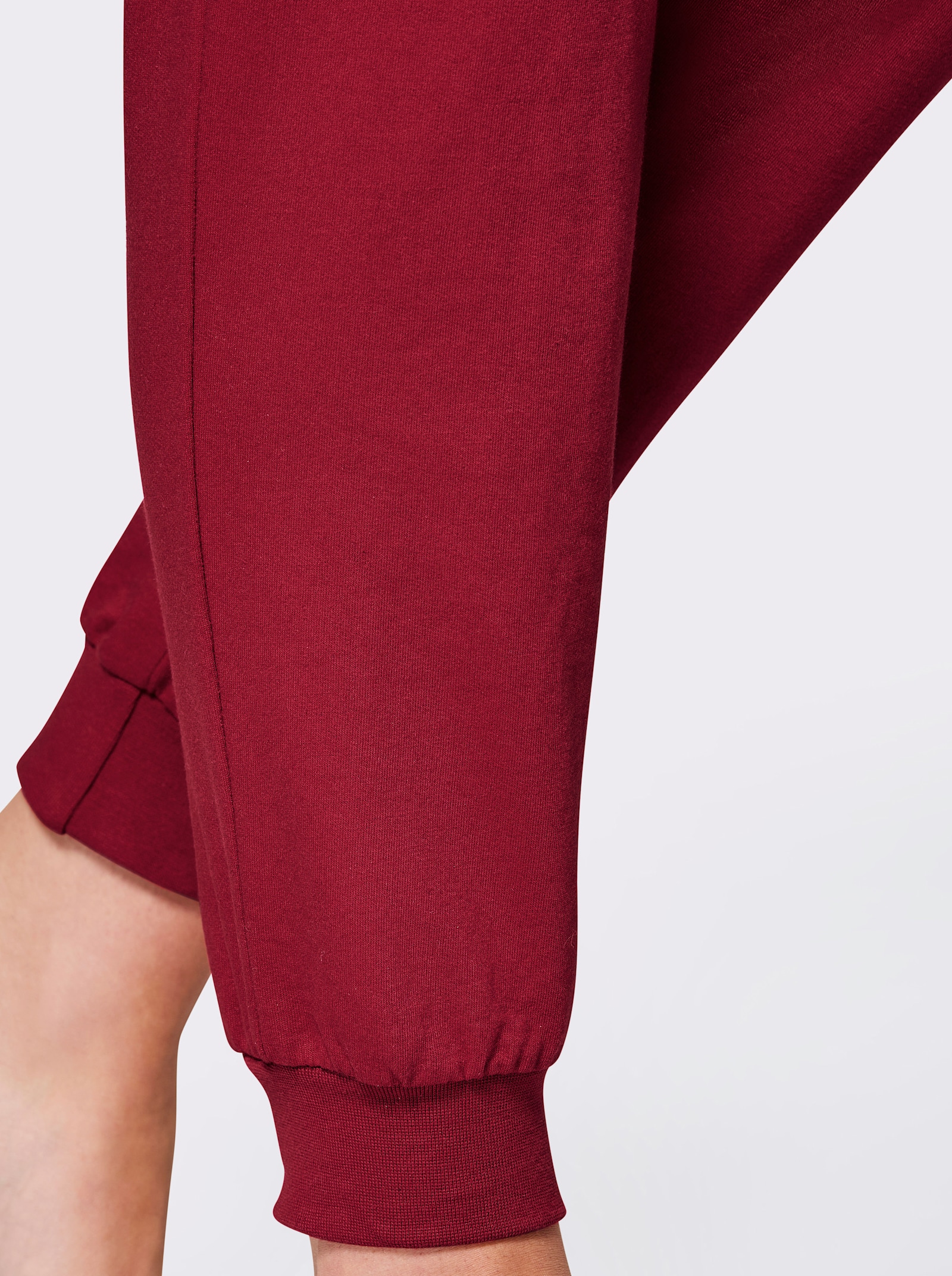 feel good Dehnbund-Hose mit Saumbündchen - kirsche-weiß