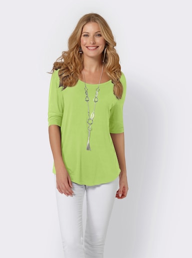 T-Shirt mit zweilagigem Ärmelbündchen - kiwi