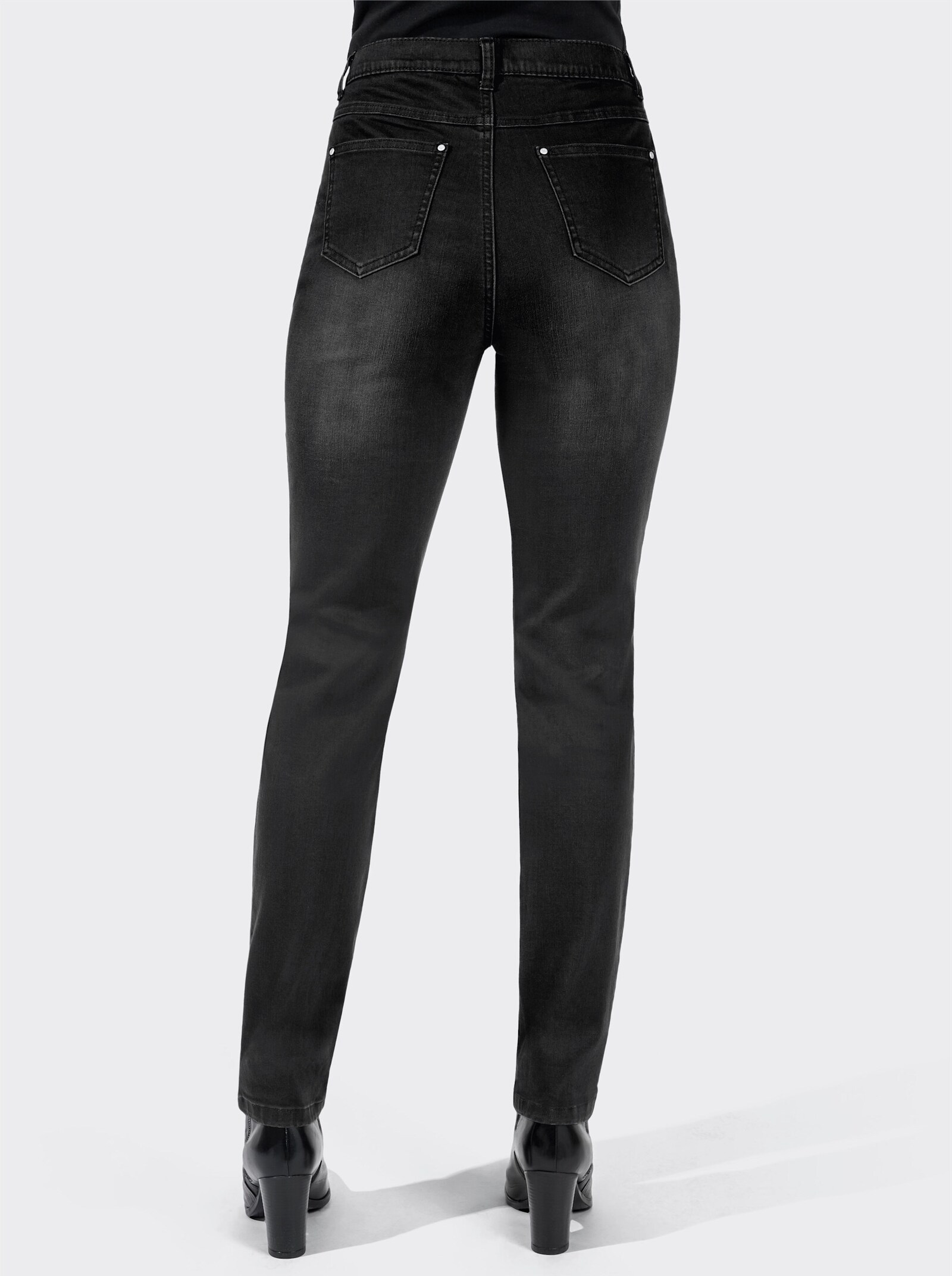 Jeans met stretchinzetten - black denim