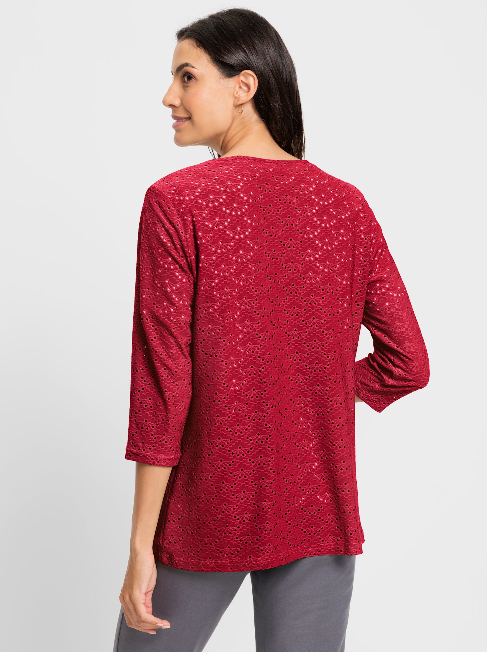 Shirtjacke leicht transparent - erdbeere