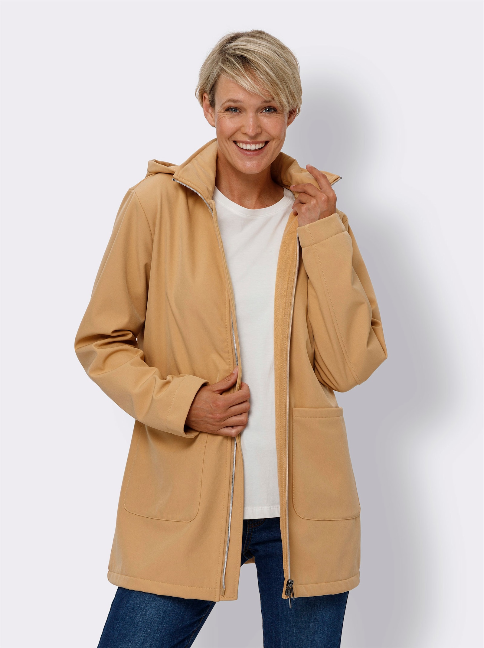 Softshelljacke mit Fleece-Futter - camel