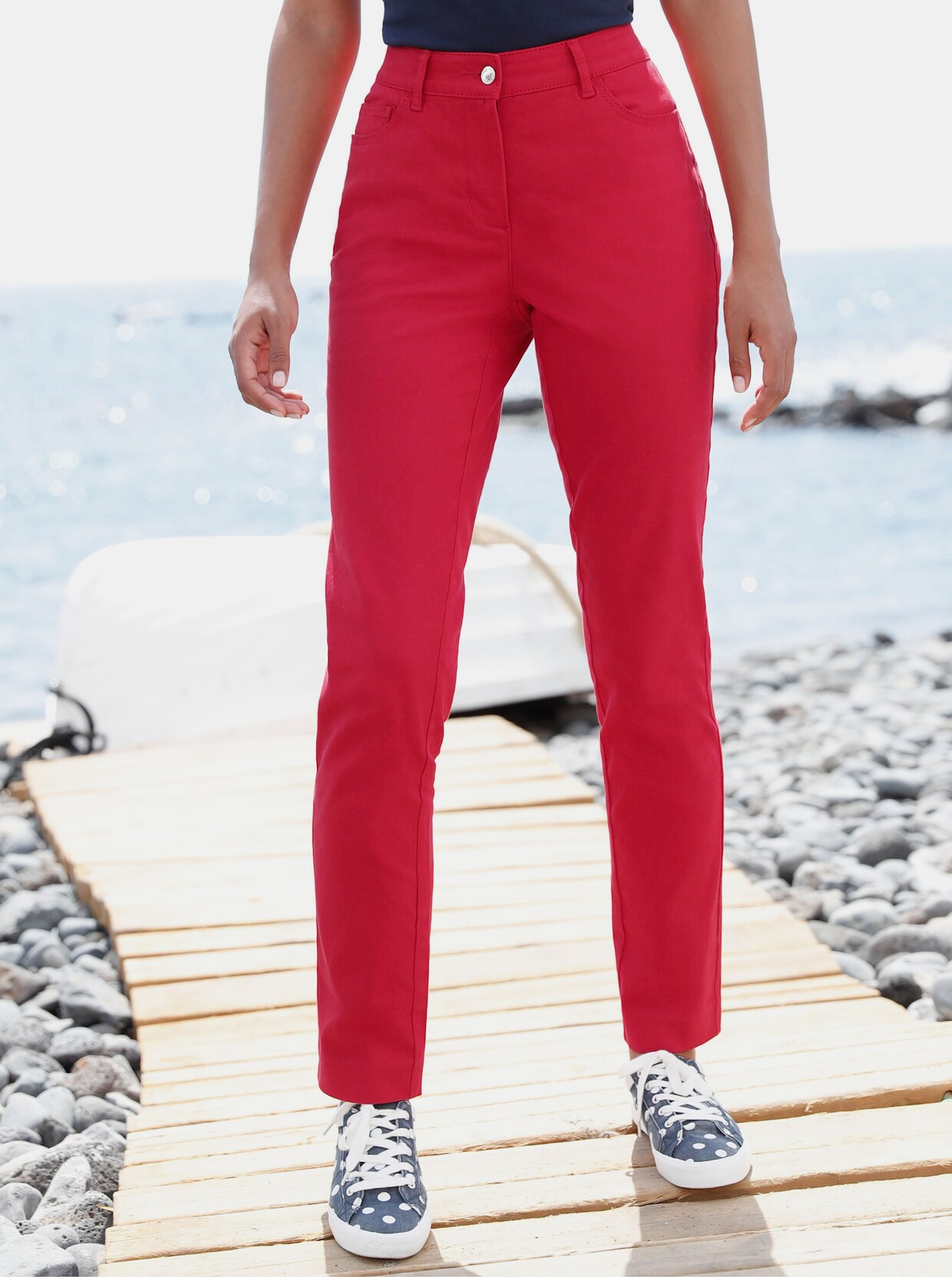 pantalon extensible - rouge fraise