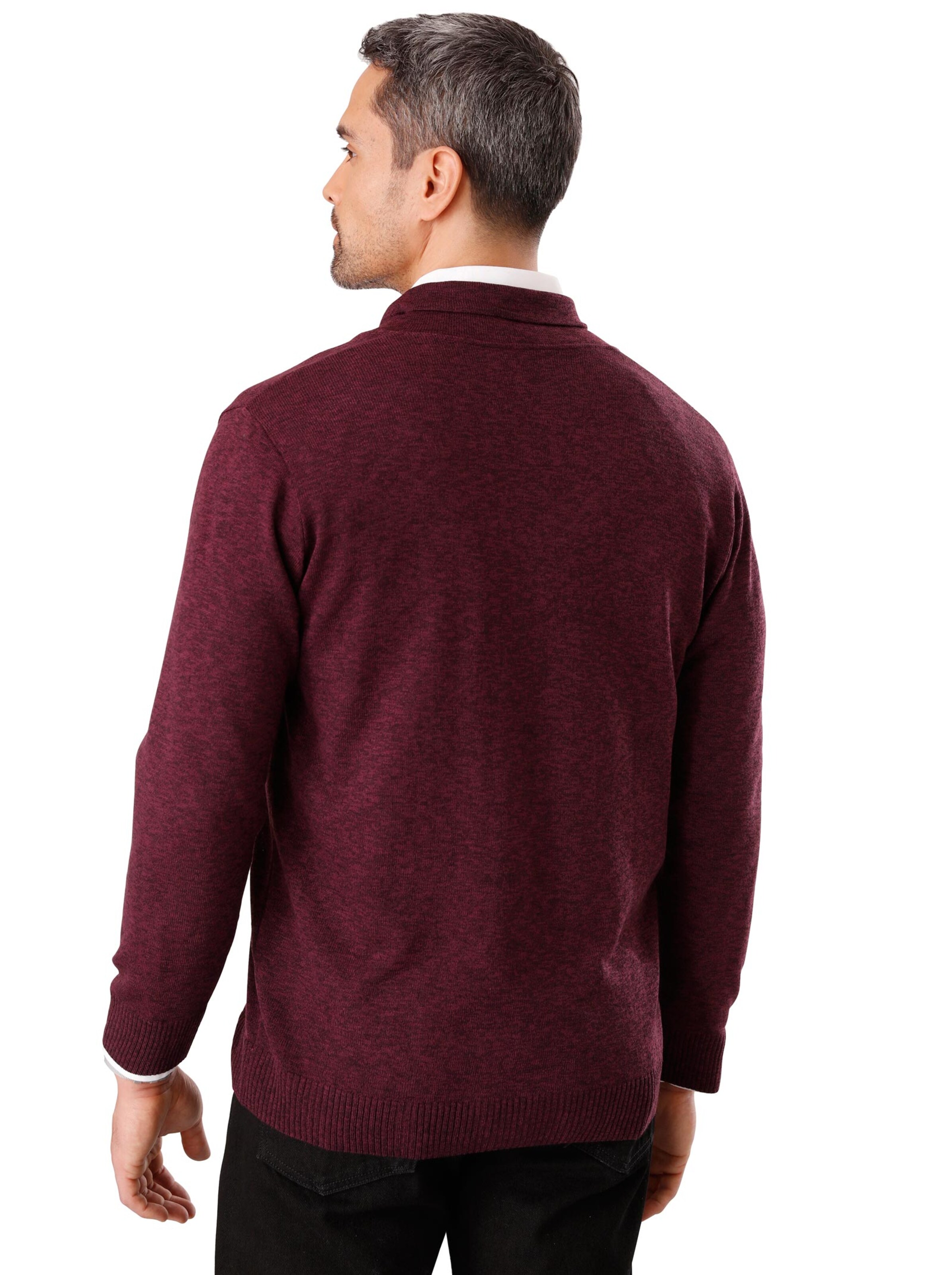 Pullover - bordeaux-meliert