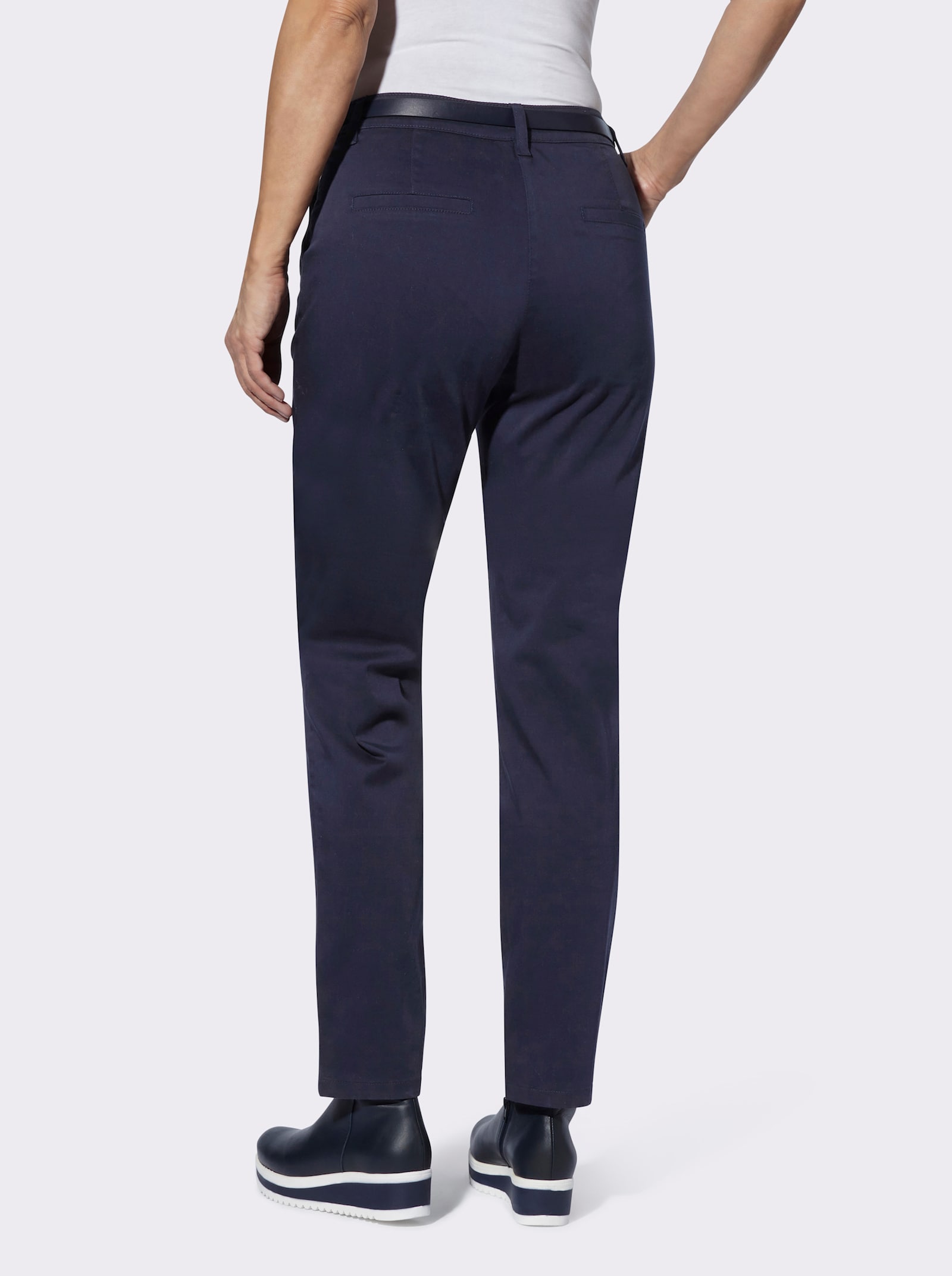 Chinobroek inclusief ceintuur - marine