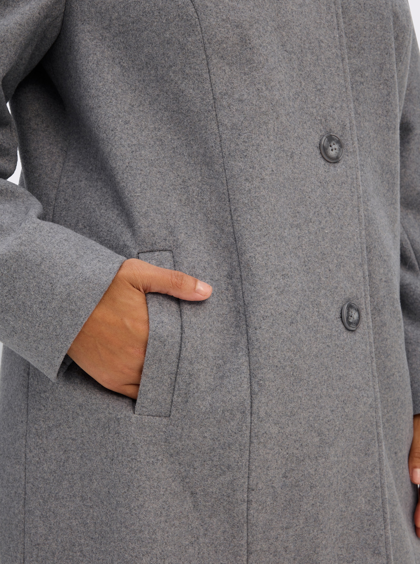 sheego Kapuzenjacke in A-Linie - grau
