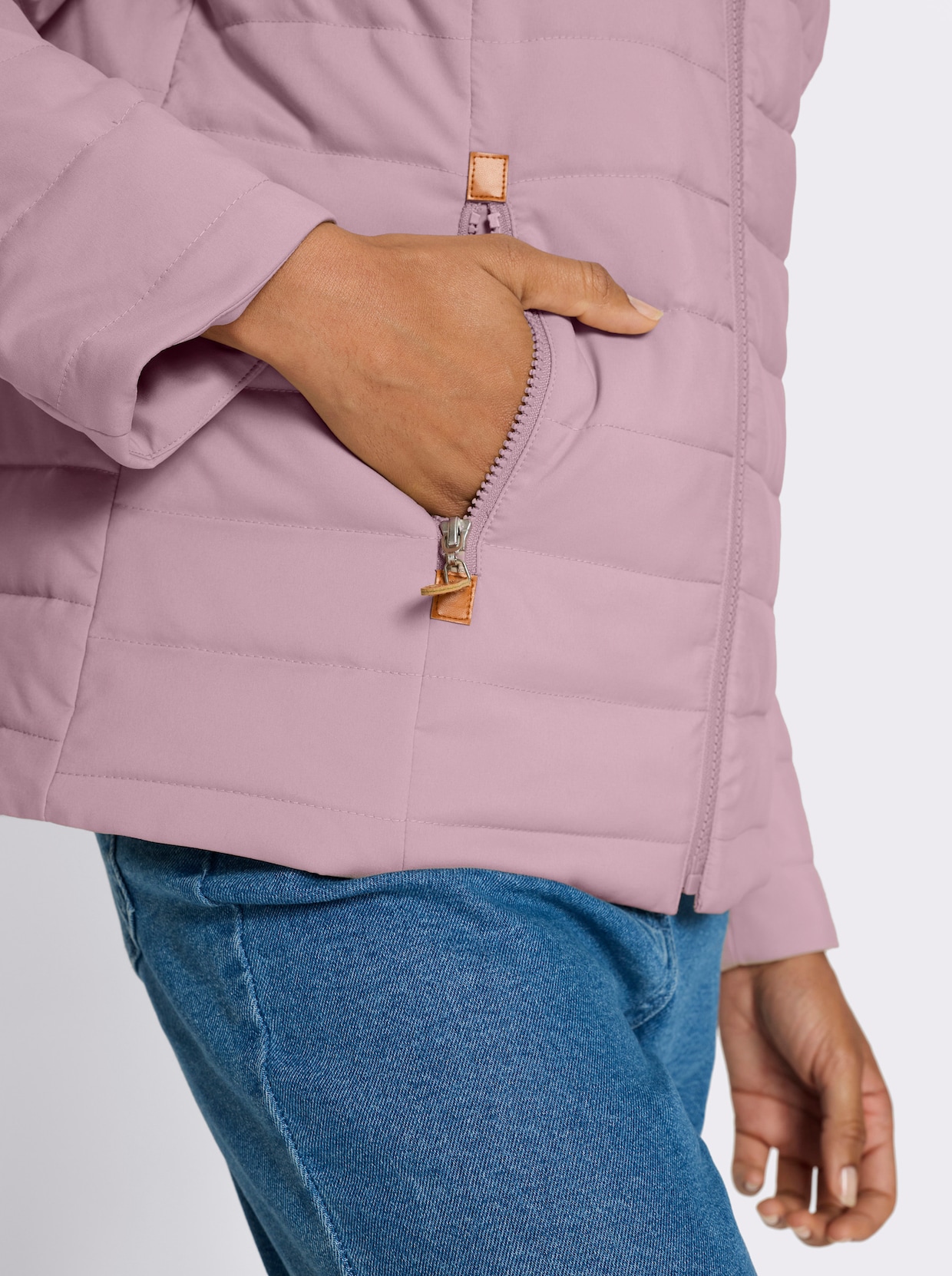 Steppjacke mit Reissverschluss-Taschen - mauve