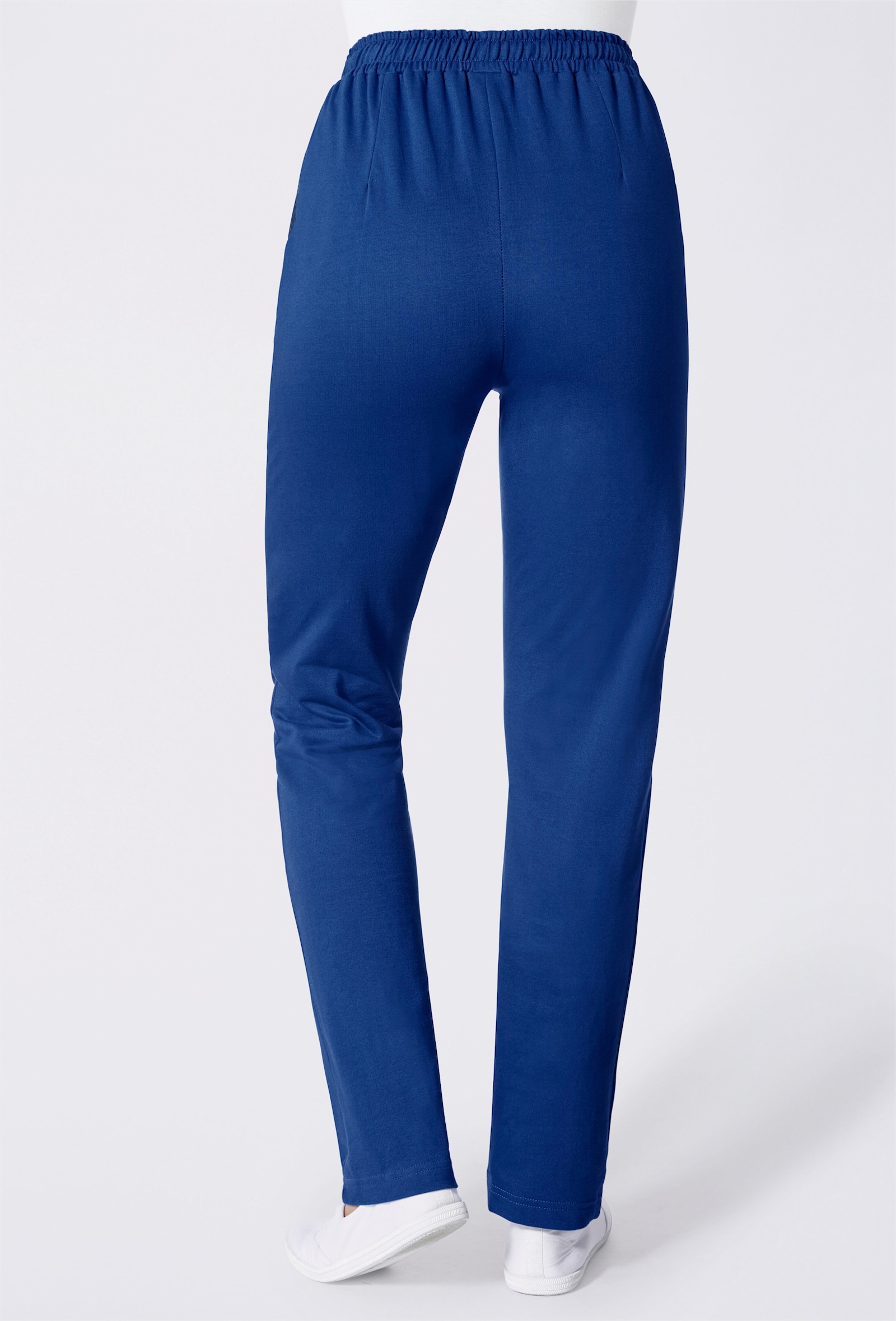 Jerseybroek met comfortband rondom - koningsblauw