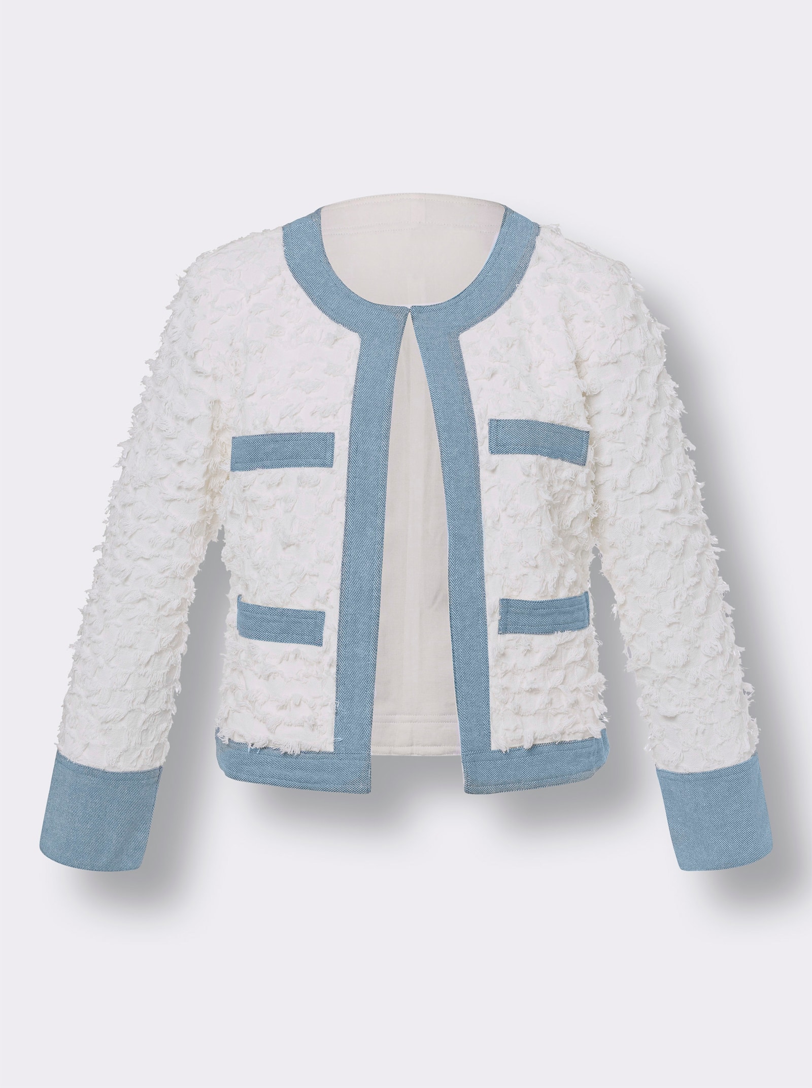 heine Blazer met jeansaccenten - wit