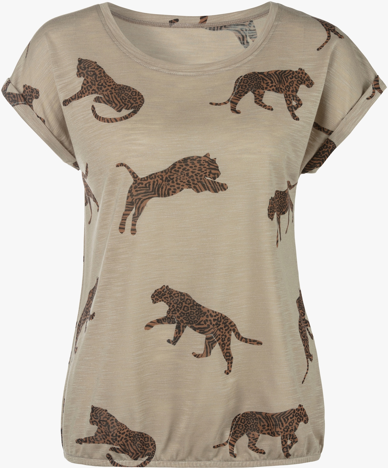 LASCANA Shirt met korte mouwen - luipaard bedrukt