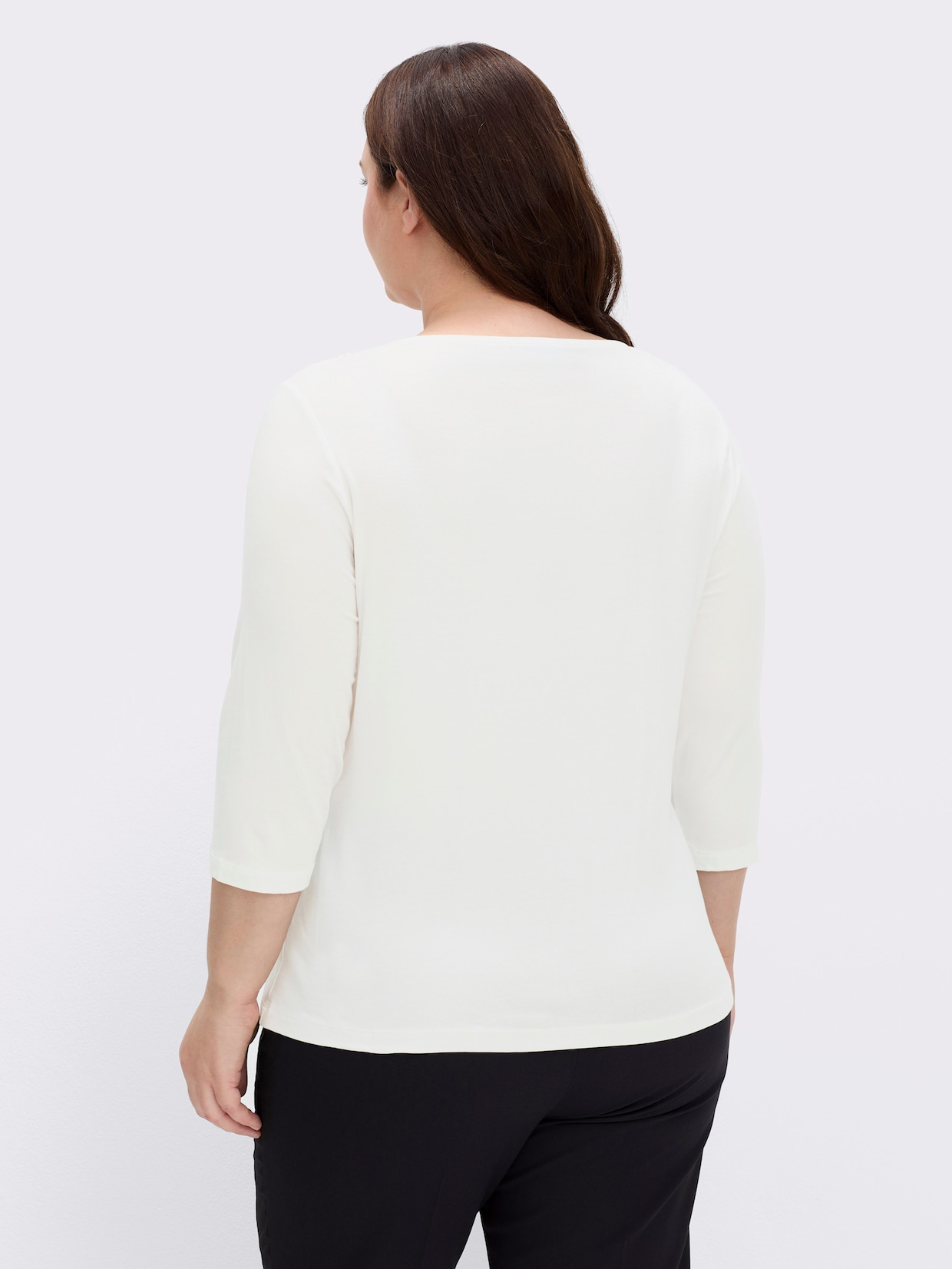 Spitzenshirt mit 3/4-Ärmeln - ecru