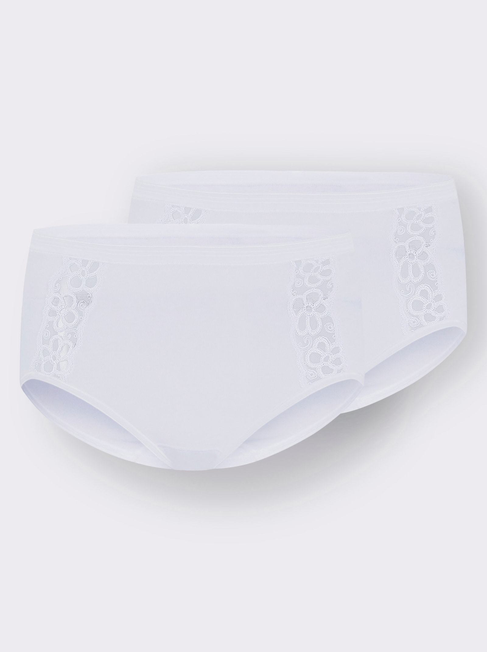 comazo Hüftslip mit seitlichem Spitzen-Einsatz - weiß