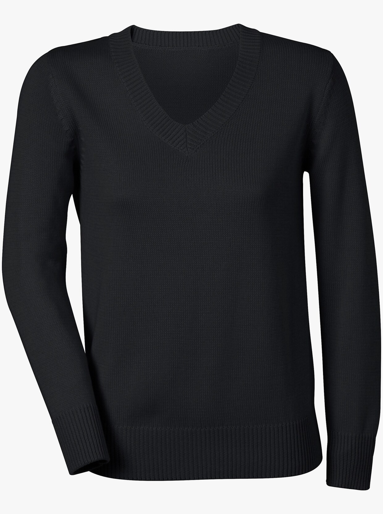 V-Ausschnitt-Pullover - schwarz