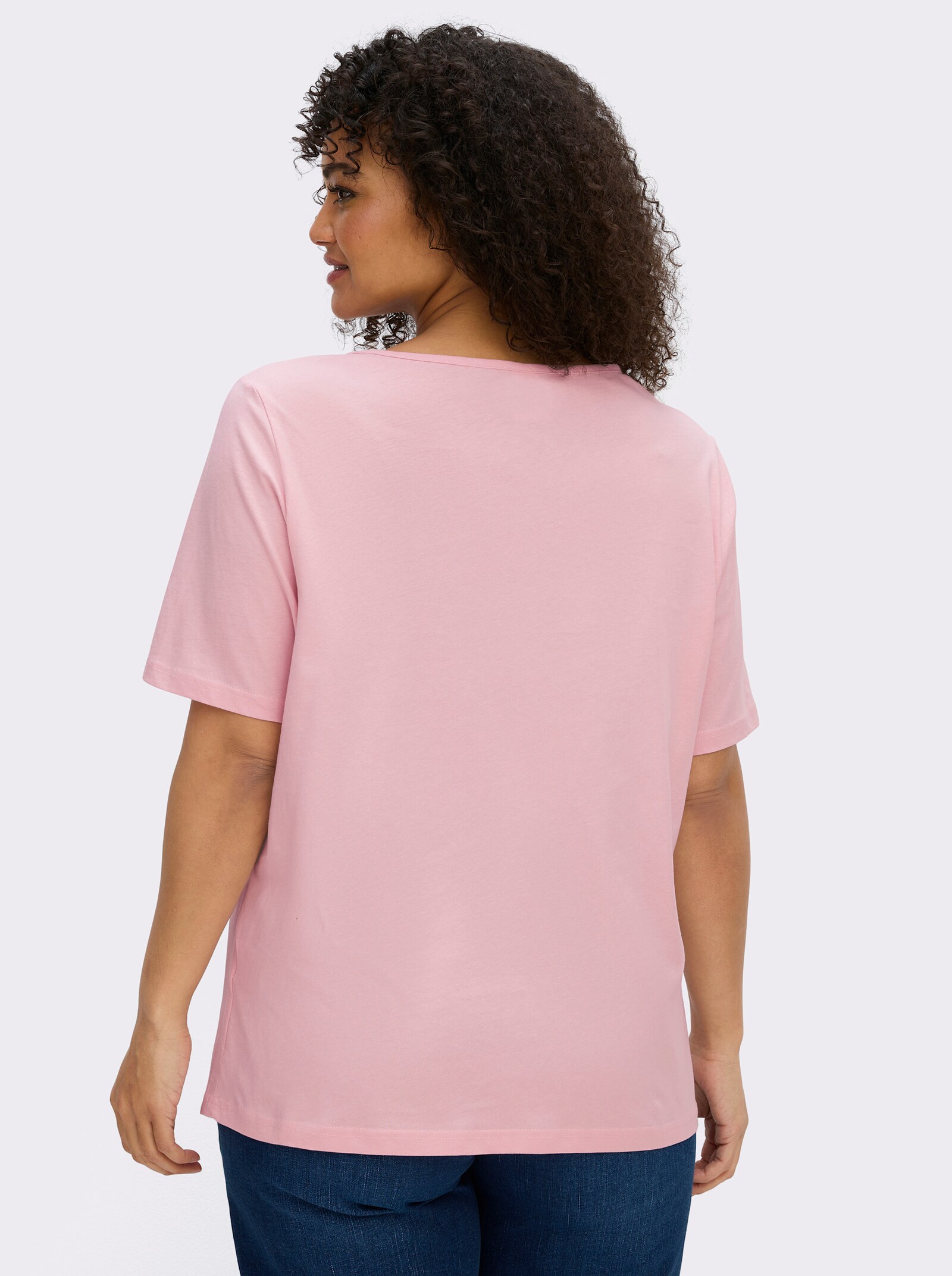 T-Shirt mit Schmetterlings-Druck - rosé