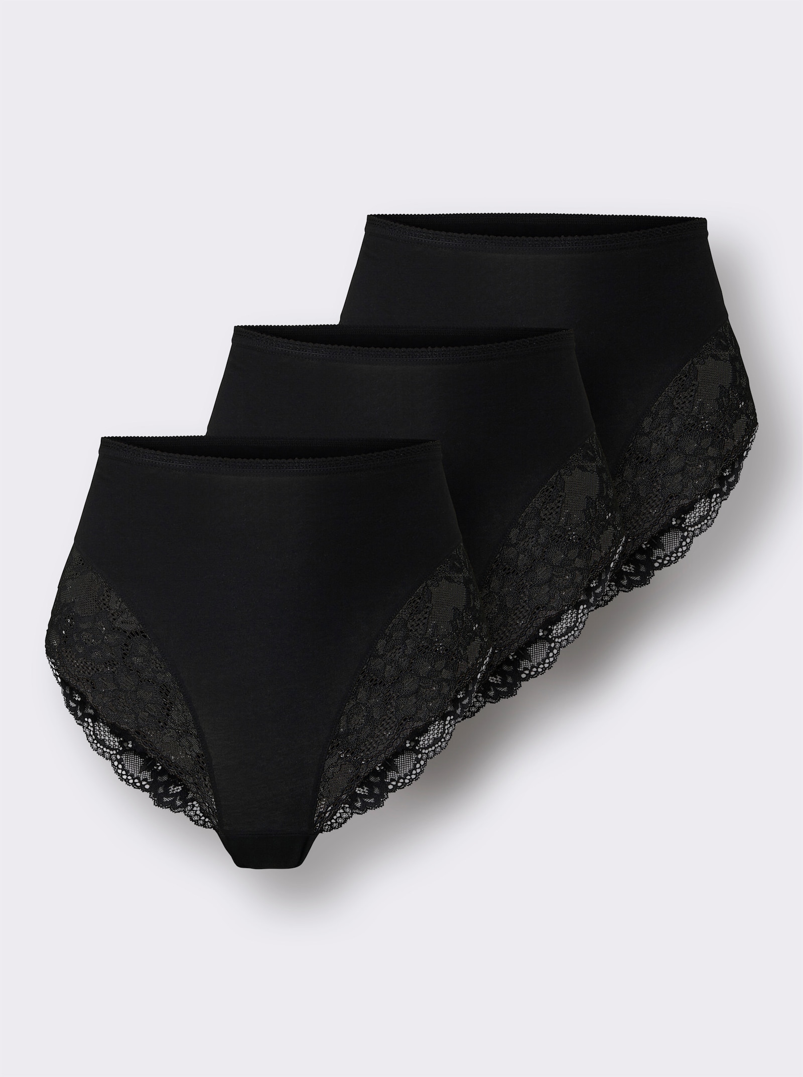 wäschepur Tailleslip met kant - zwart