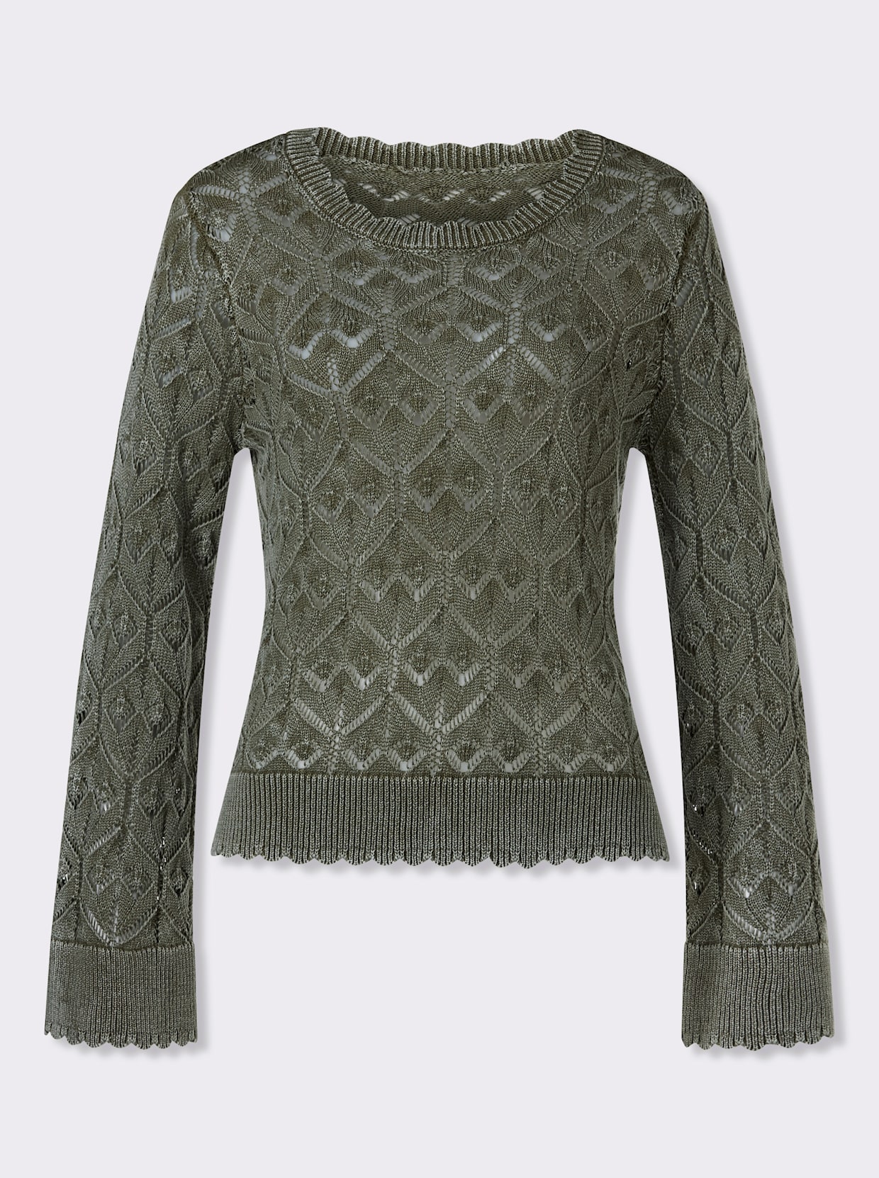 heine Ajourpullover - oliv