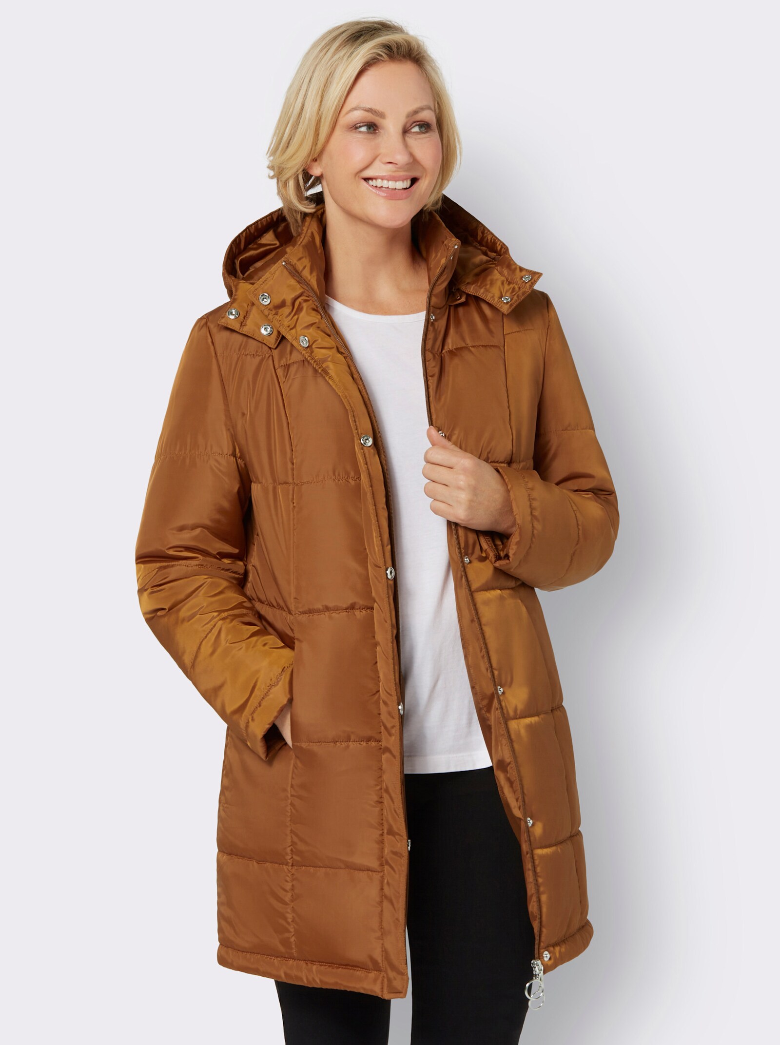 Longjacke in Winter-Qualität - cognac