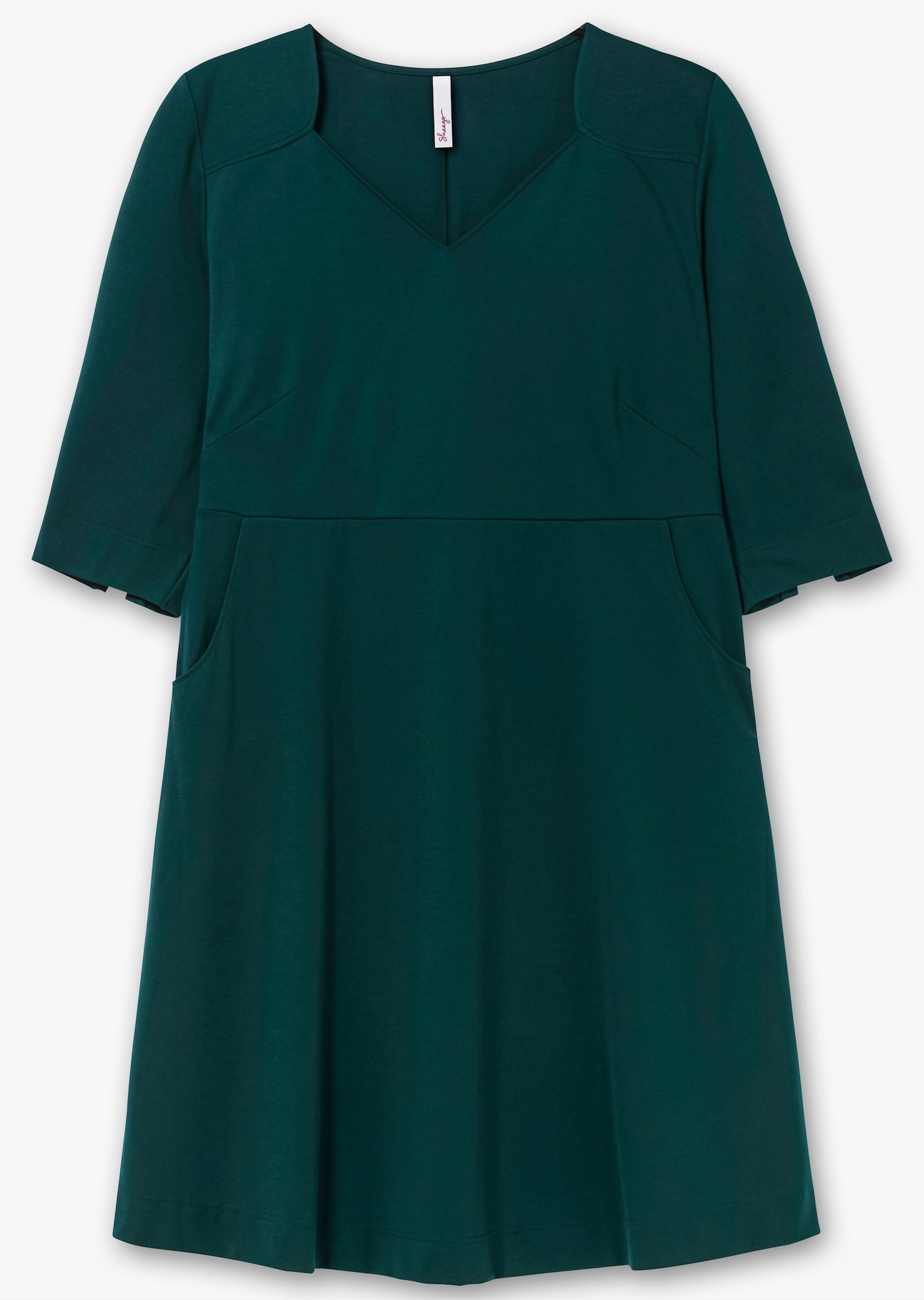 sheego Robe fourreau en qualité Punto di Roma - bleu pétrole