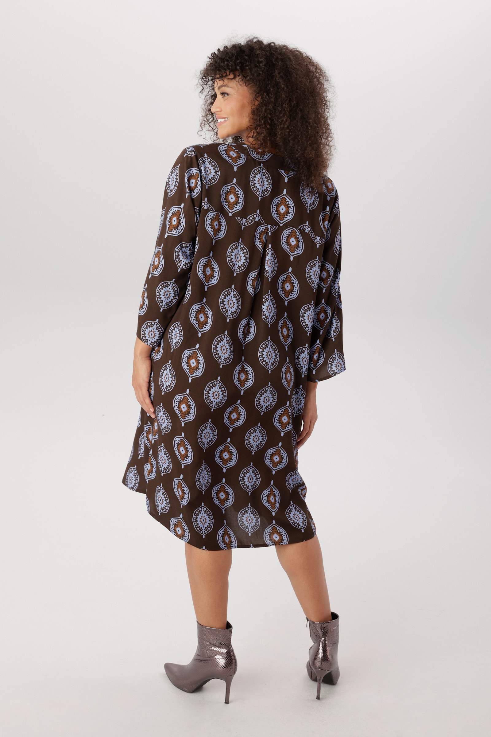 Aniston PLUS Druckkleid - braun-blau