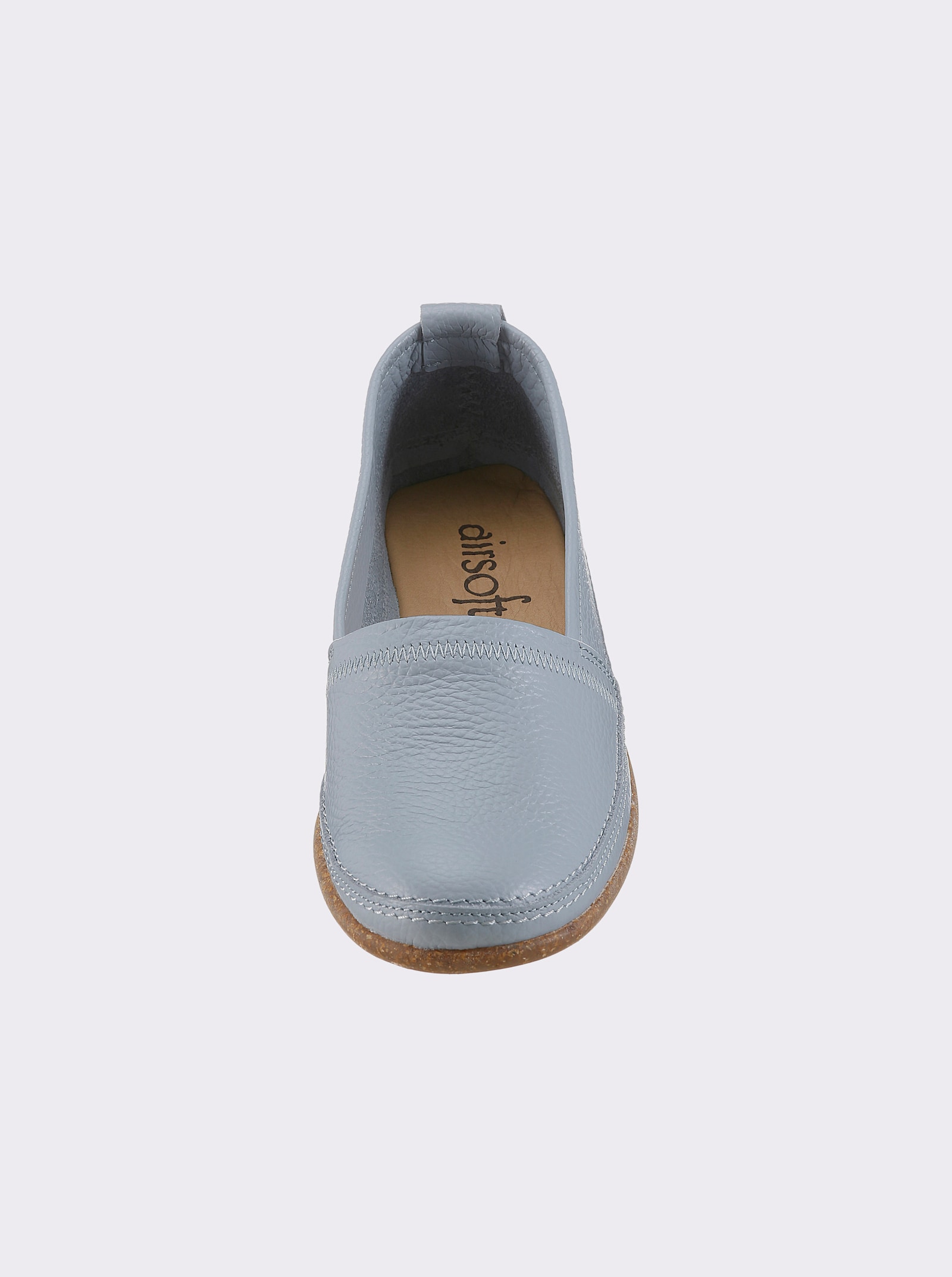 airsoft modern+ Slipper aus Glattleder - hellblau