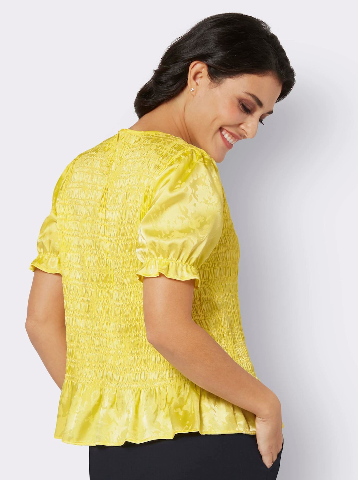 Blouse met korte mouwen - citroen