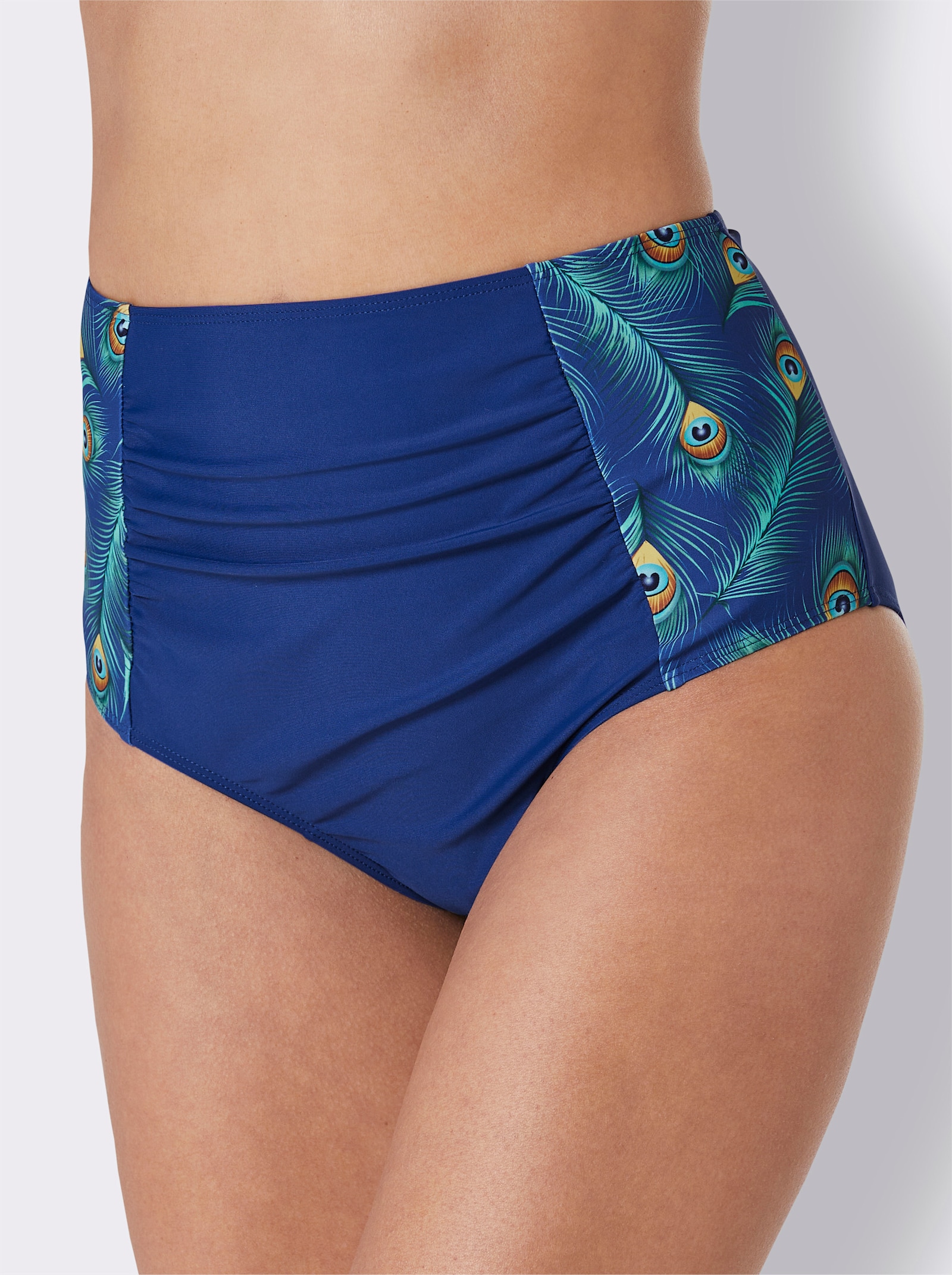feel good Vysoce střižený spodní díl bikin - královská modrá-modrozelená-potisk