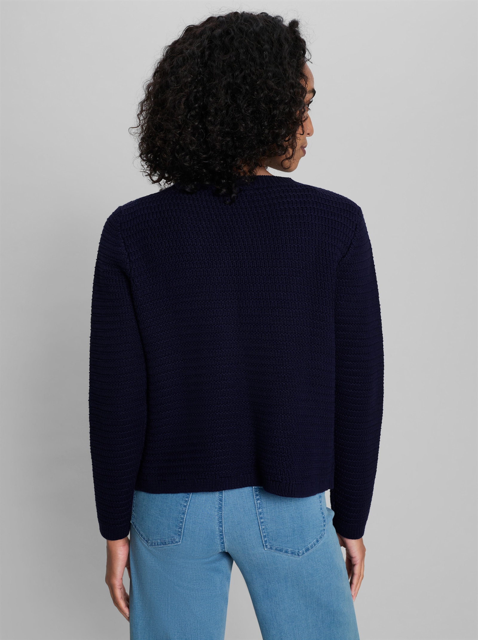 heine Strickjacke mit Strukturmuster - marine