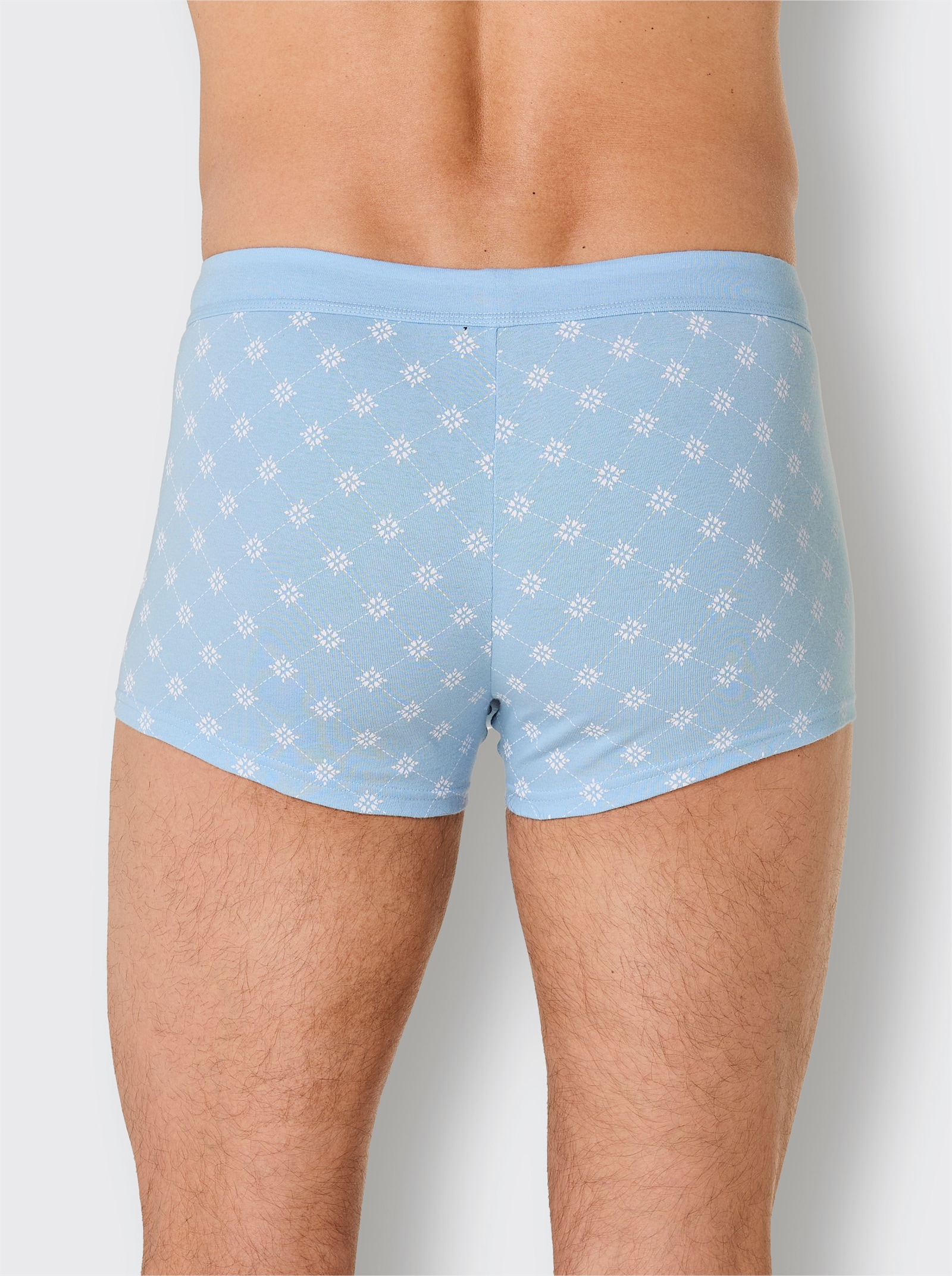 wäschepur men Hose kurz - eisblau + eisblau-bedruckt