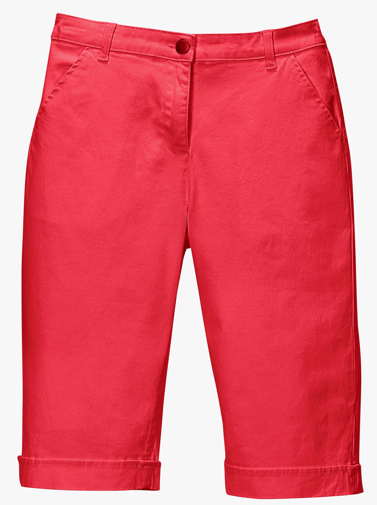 Jeansbermudas mit Dehnbund hinten - rot