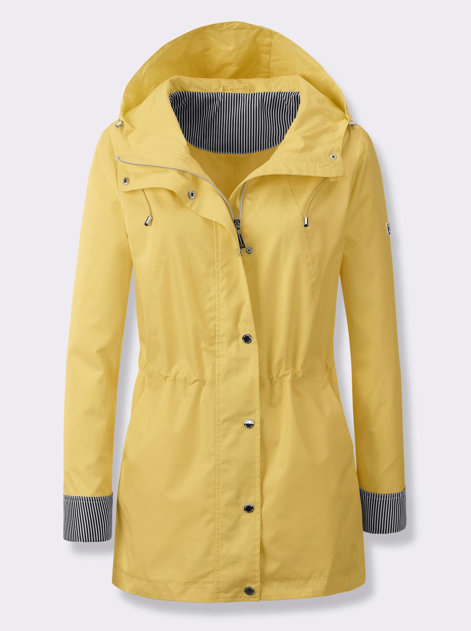 Übergangsjacke mit Streifen-Details - zitrone