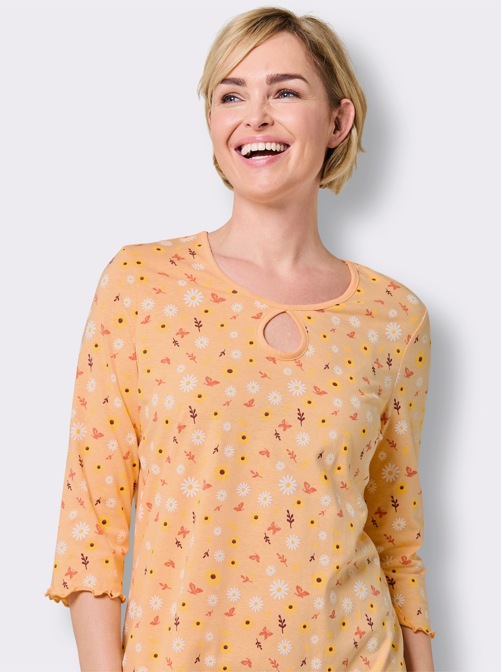 wäschepur Nachthemden im 2er-Pack - apricot + apricot-bedruckt