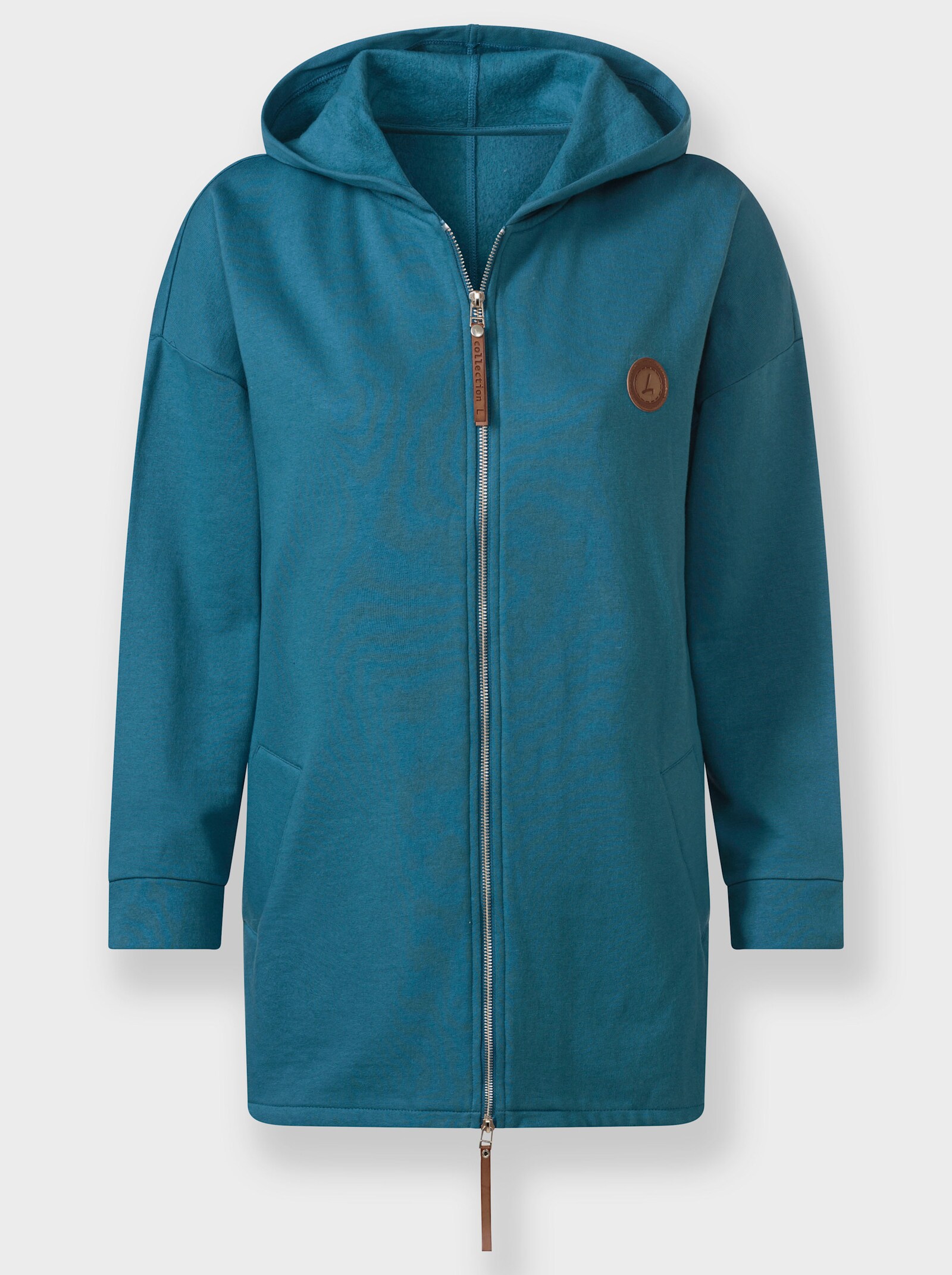 Sweatjacke mit 2-Wege-Reißverschluss - topas