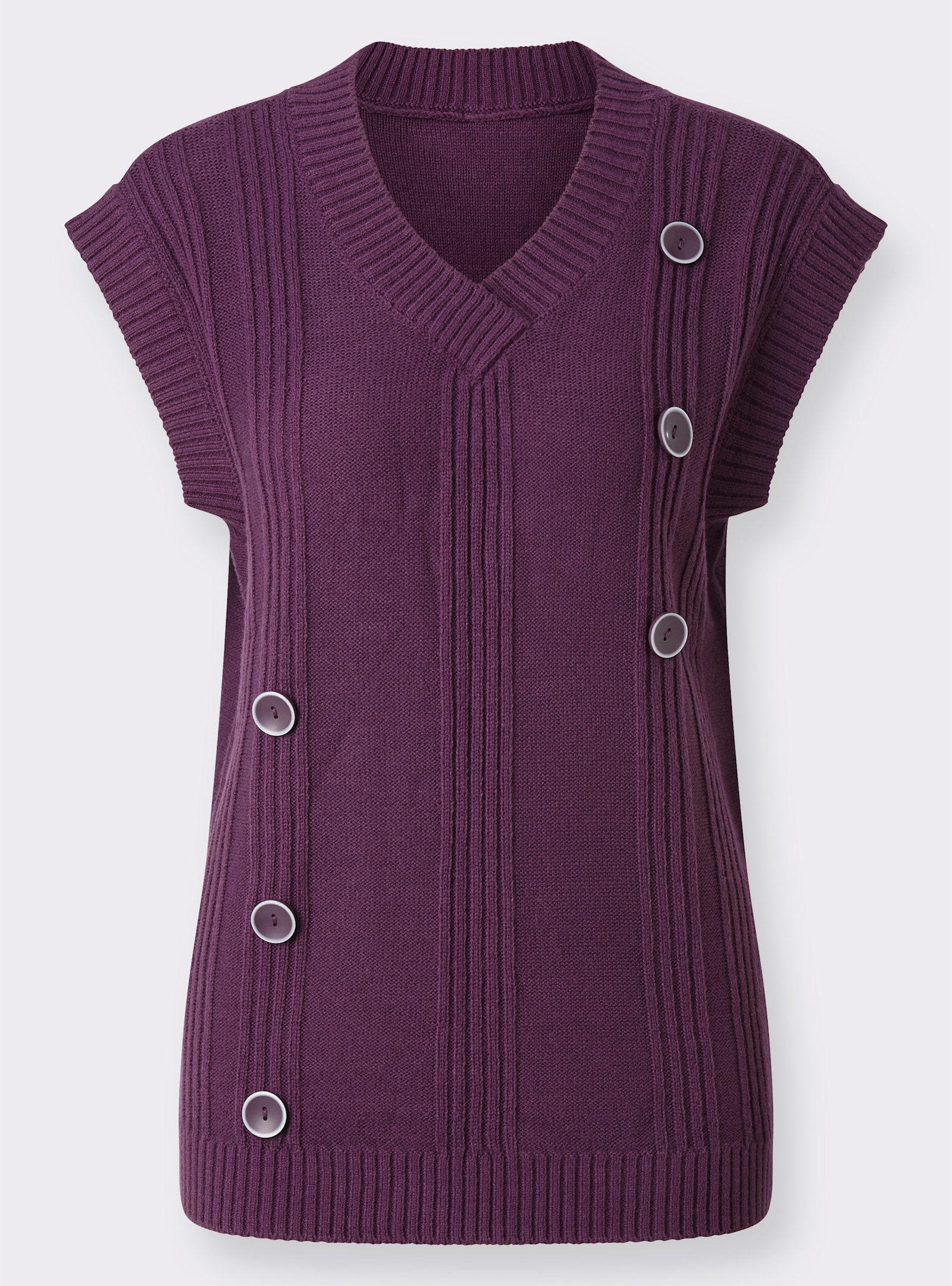 Pullunder mit Zierknöpfen - traube