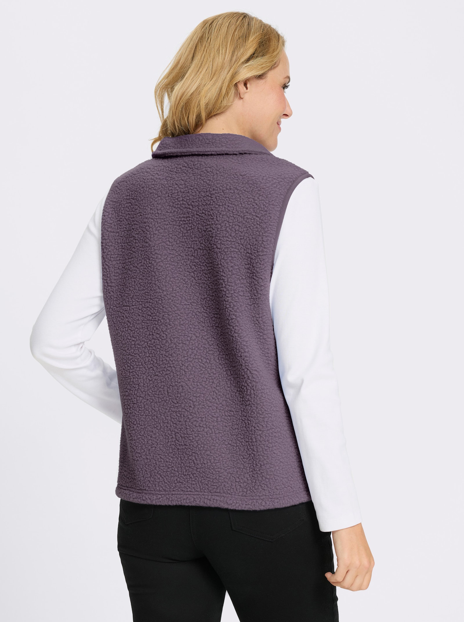 Fleeceweste mit Stehkragen - feige