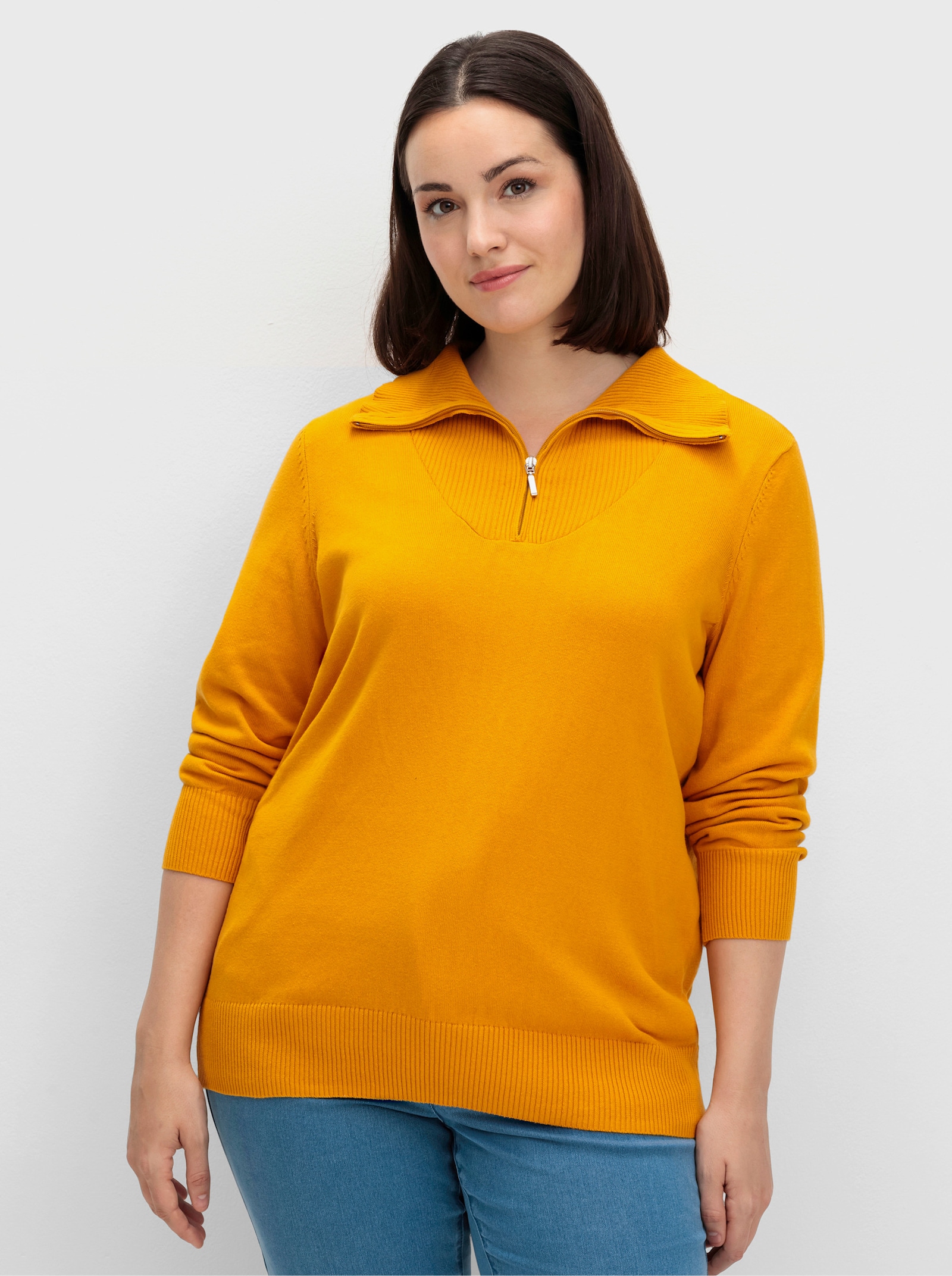 Troyer aus reiner Baumwolle - ocker