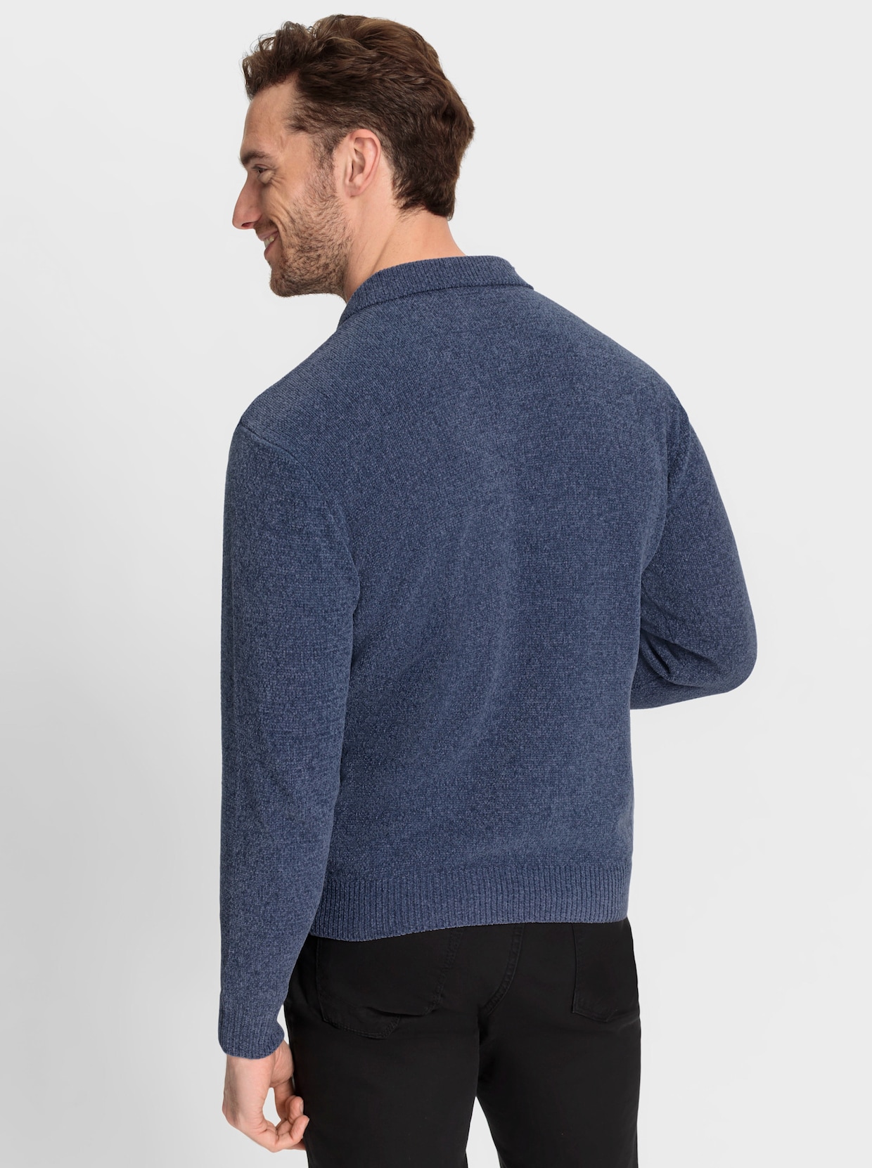 Catamaran Polopullover - rookblauw gemêleerd
