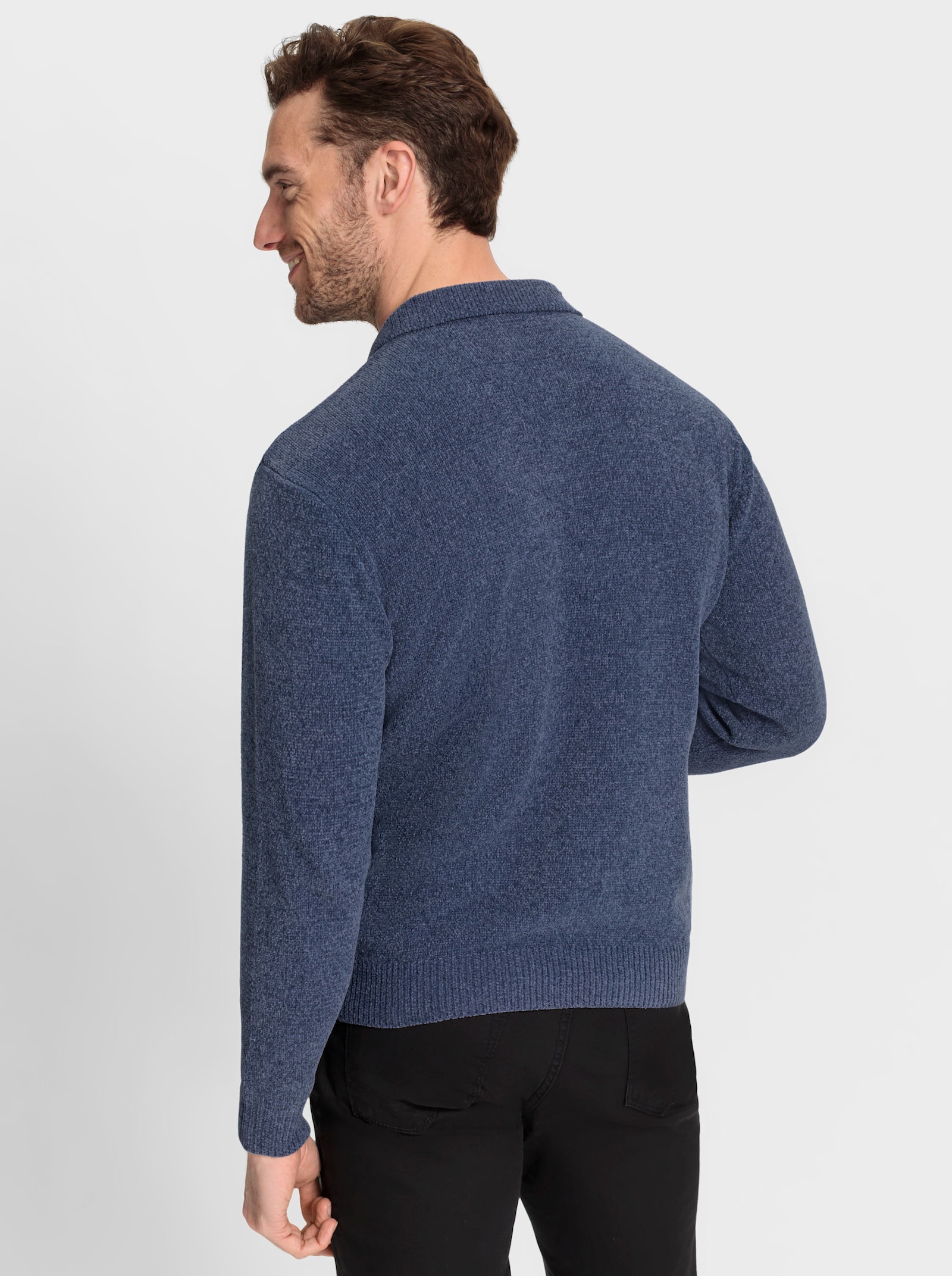 Catamaran Polopullover in Melange-Optik - rauchblau-meliert