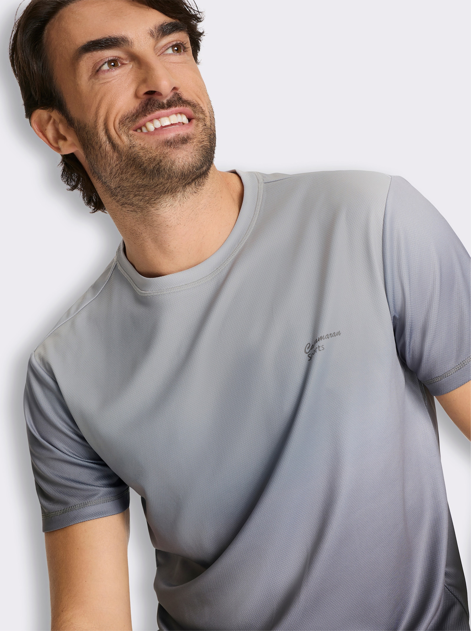 Catamaran Sports Kurzarmshirt mit Farbverlauf - anthrazit-hellgrau