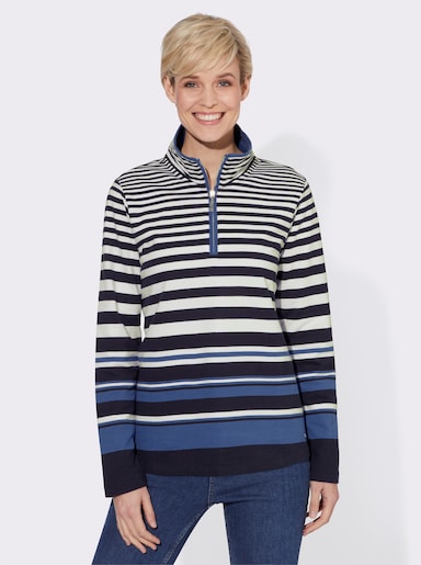 Sweatshirt - marine-jeansblau-gestreift