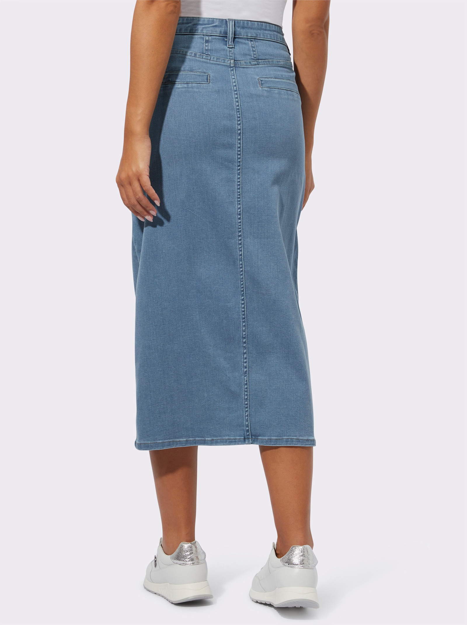 Jeansrock mit Baumwolle und Lyocell - blue-bleached