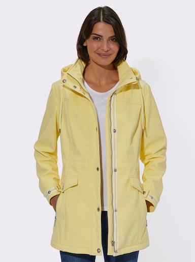 Softshelljacke mit abnehmbarer Kapuze - zitrone