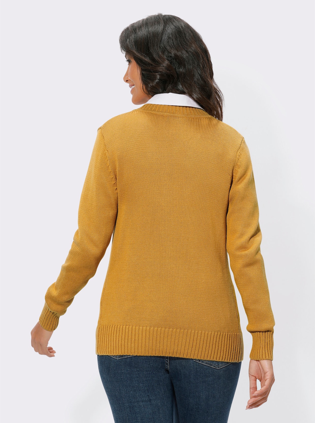 Strickjacke - maisgelb