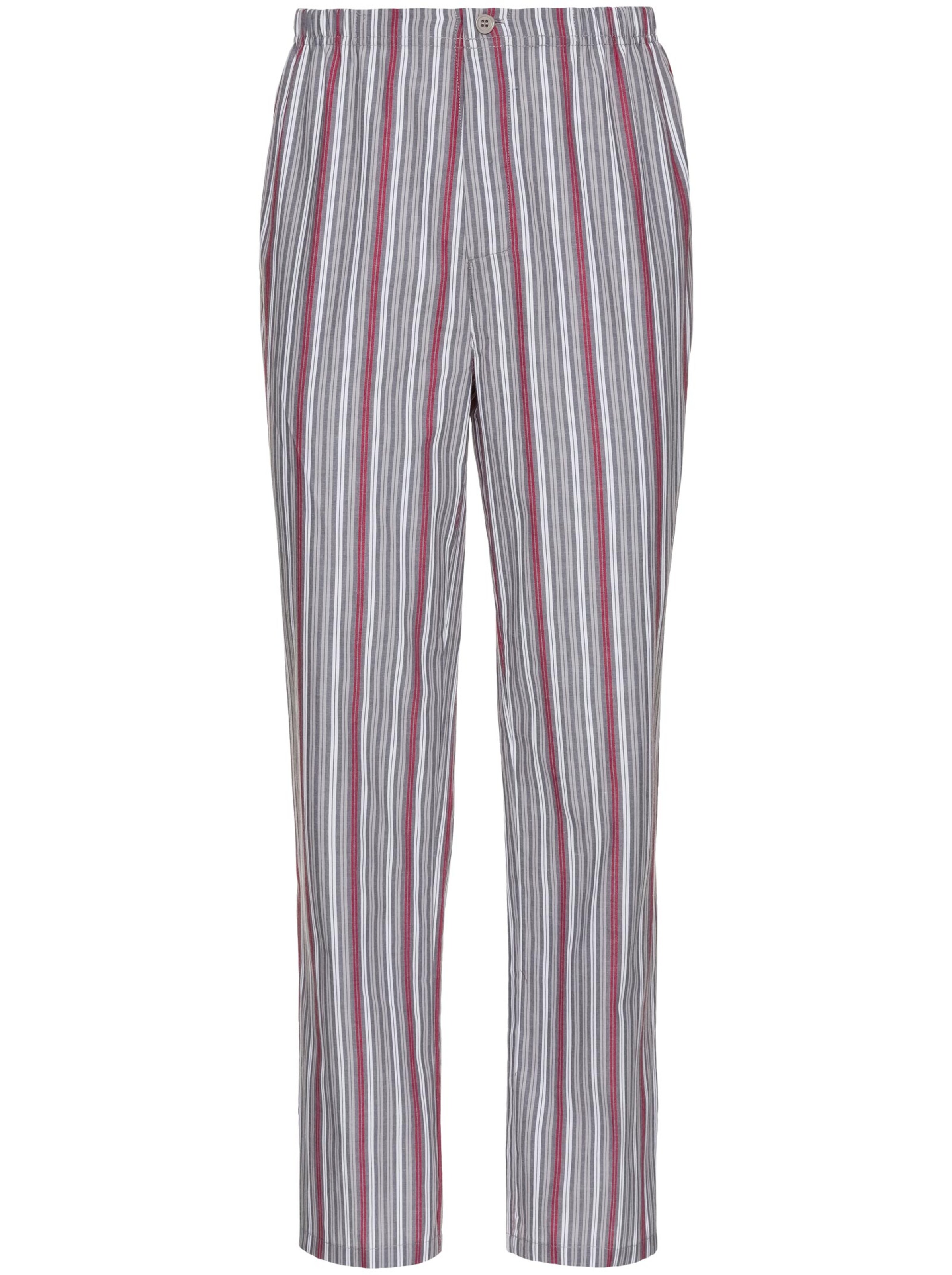 KINGsCLUB Pyjama - grau-rot-gestreift