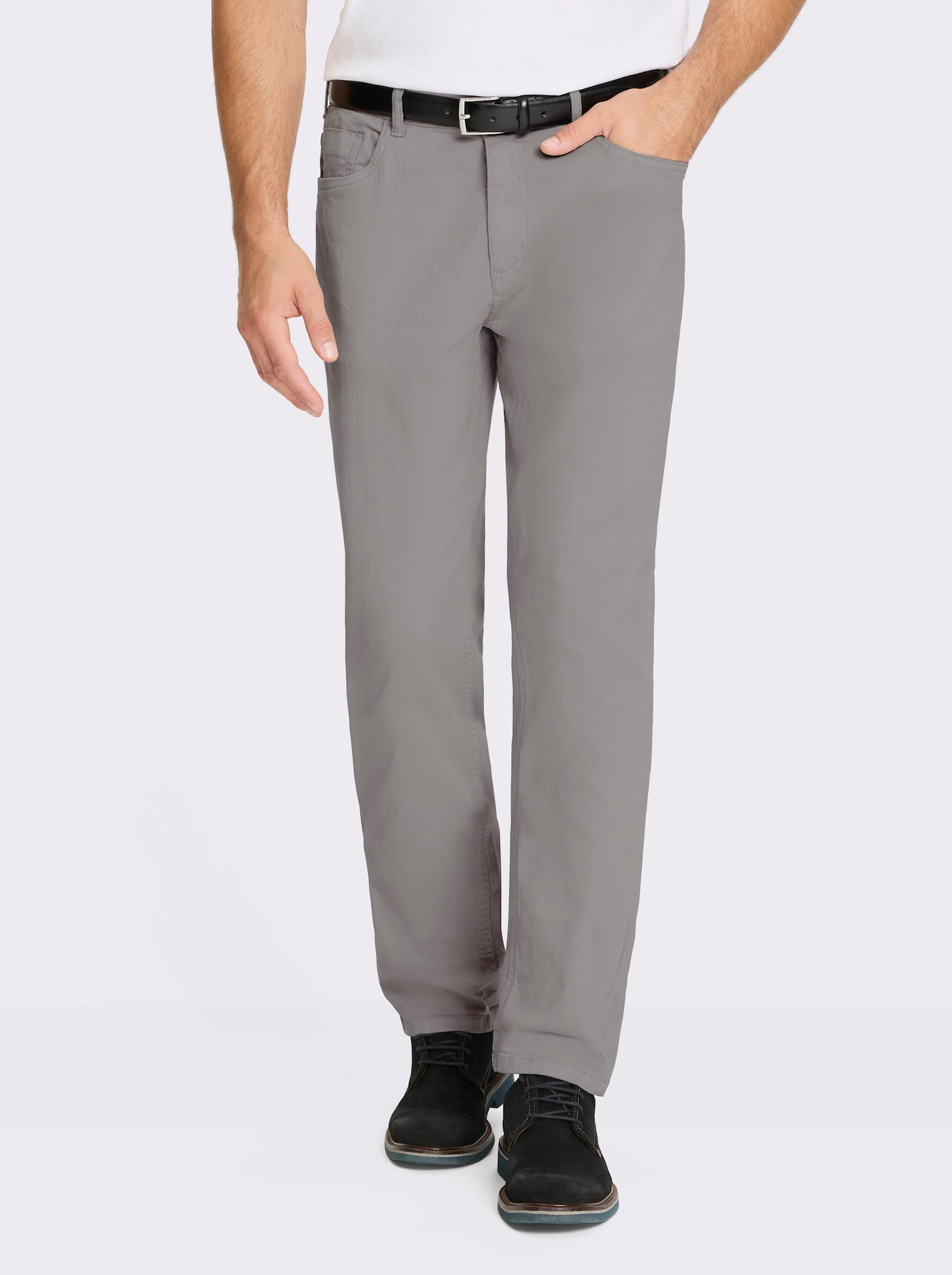 Marco Donati 5-pocketsbroek met minimalistische print op de zoom - steengrijs