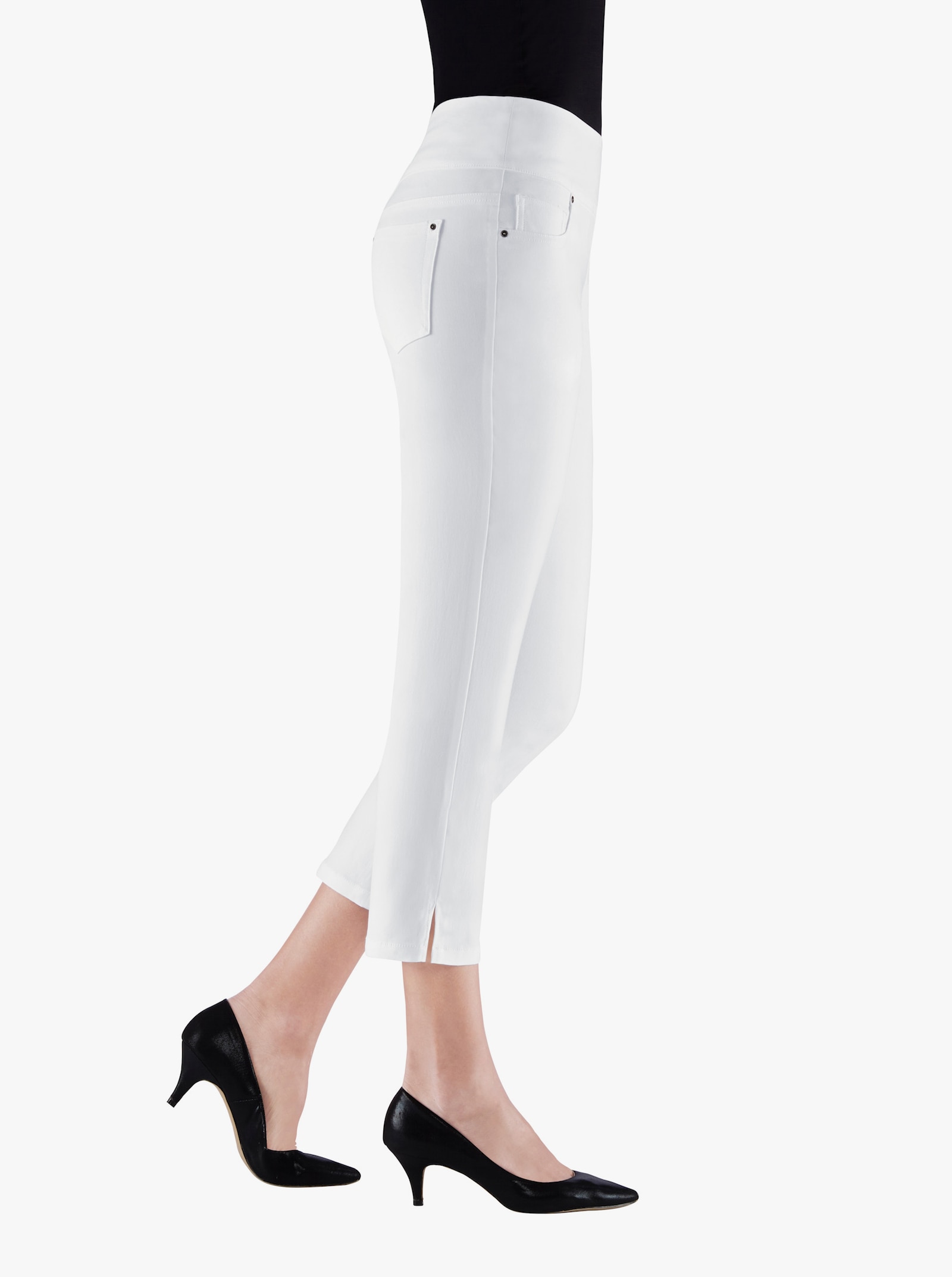 Stretch-Hose in Wadenlänge - weiss