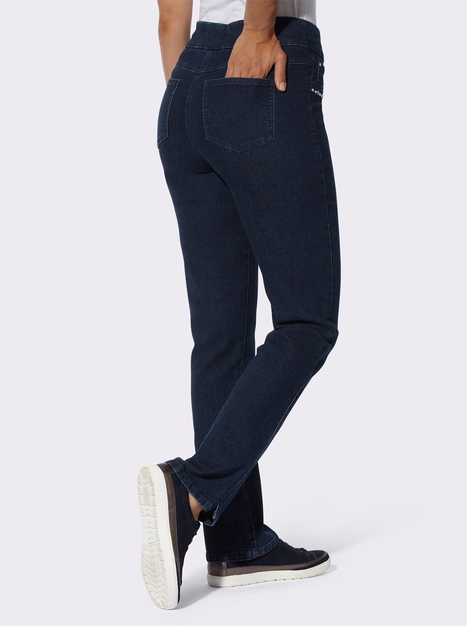 Stretchjeans met naar voren geplaatste zijnaad - dark-blue