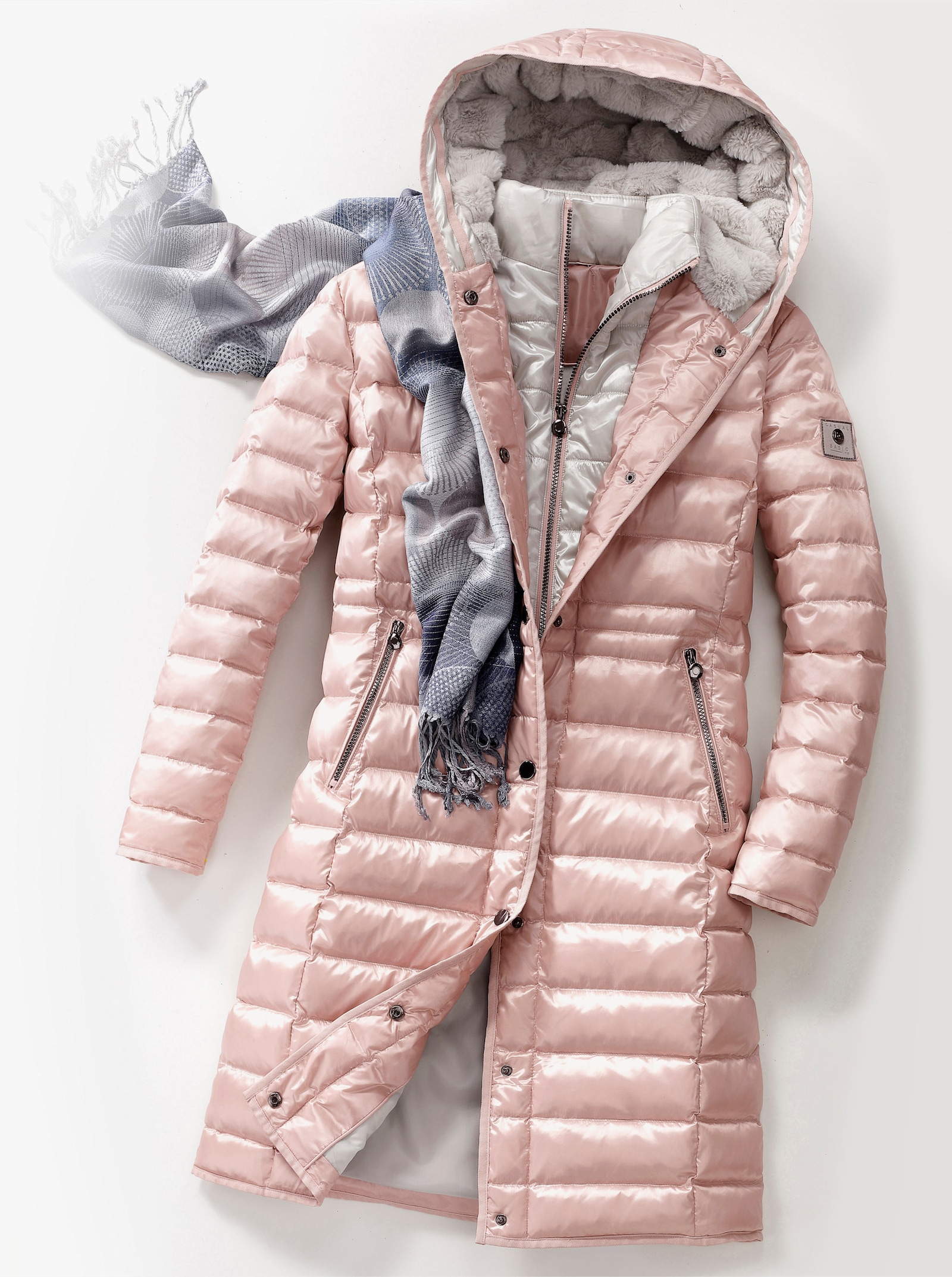 heine Steppmantel mit Daunen-Feder-Füllung - puder