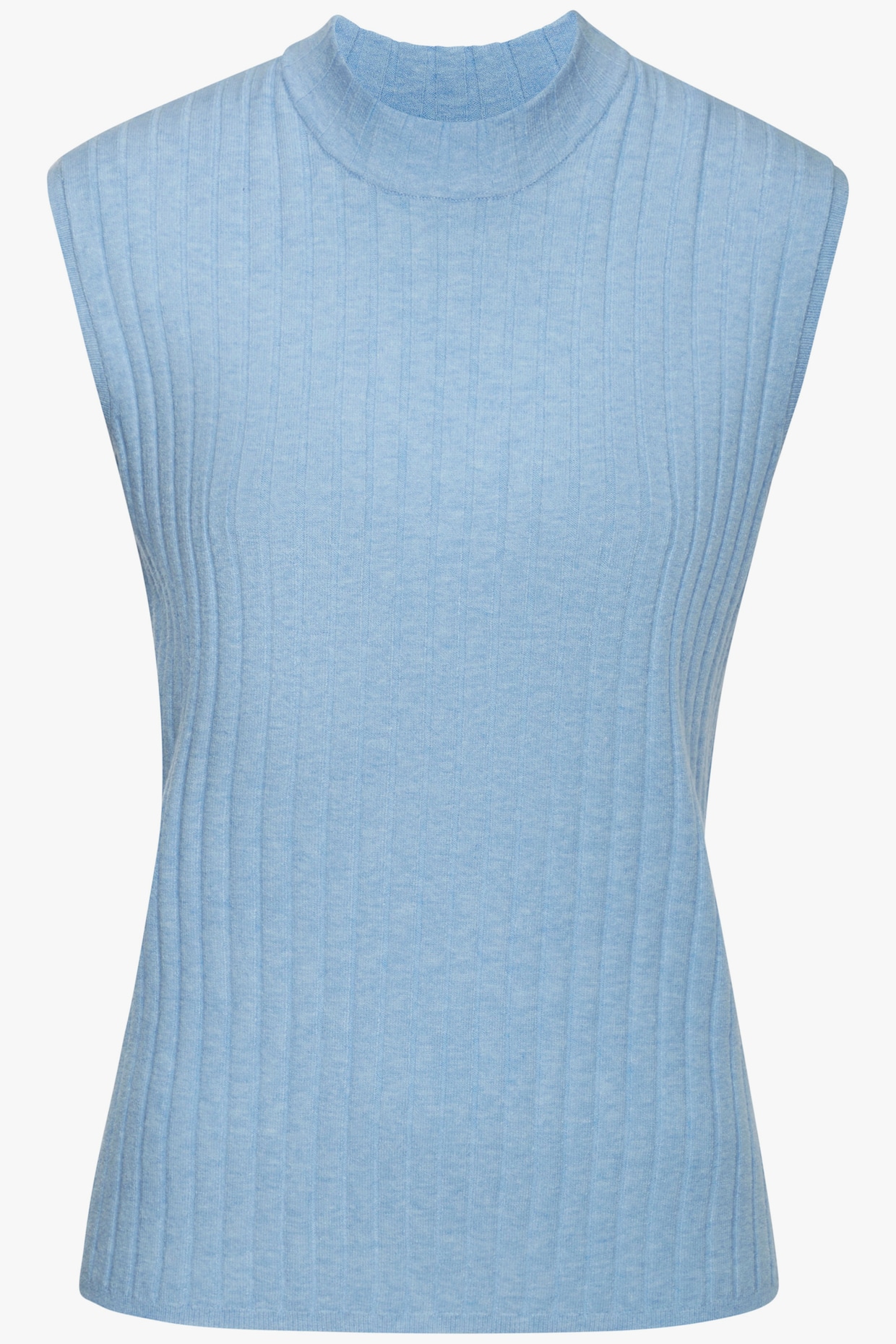 Tricottop - blauw gemêleerd