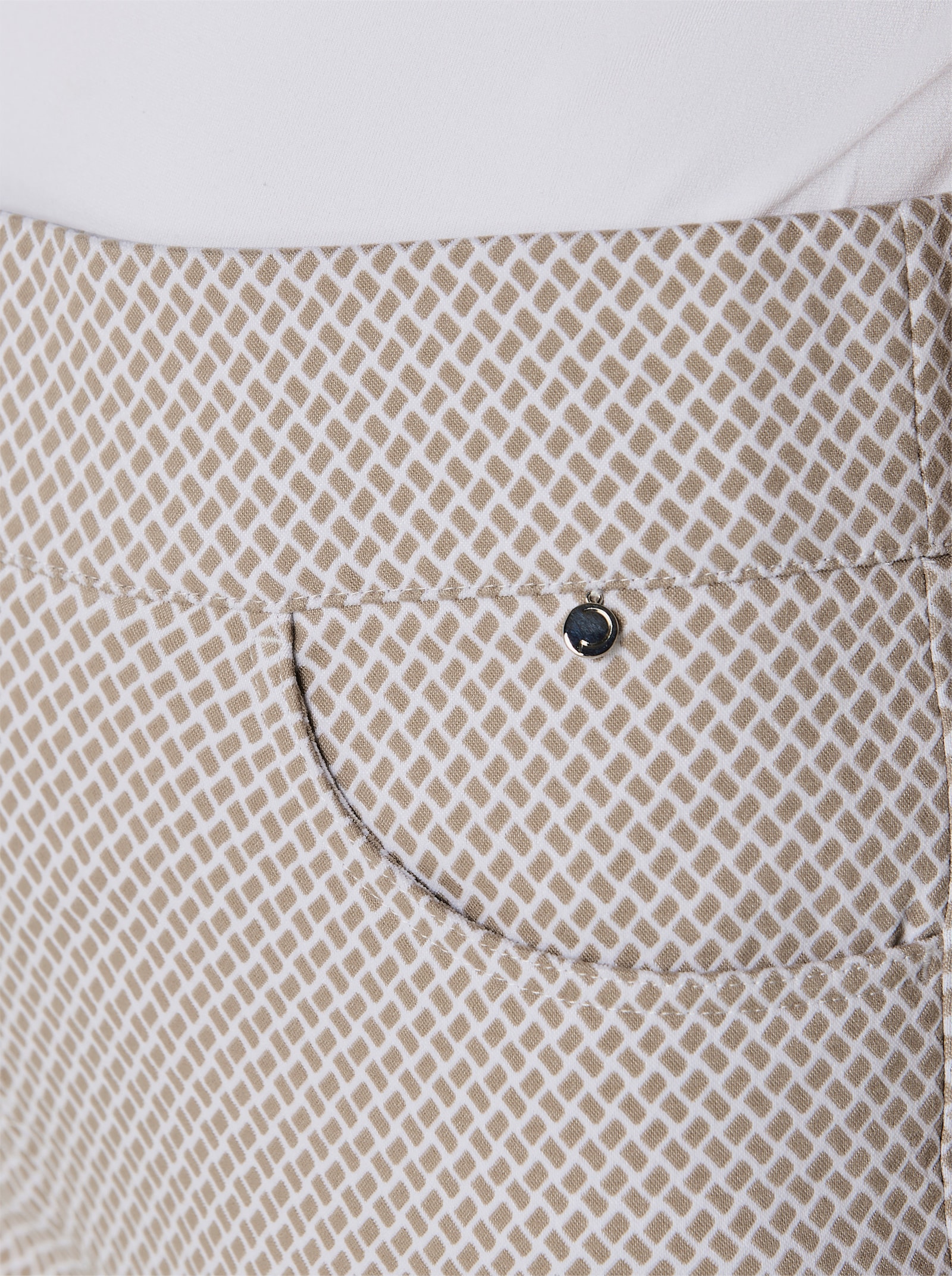 CREATION L PREMIUM Bengalinhose mit Dehnbund - sesam-weiß-gemustert