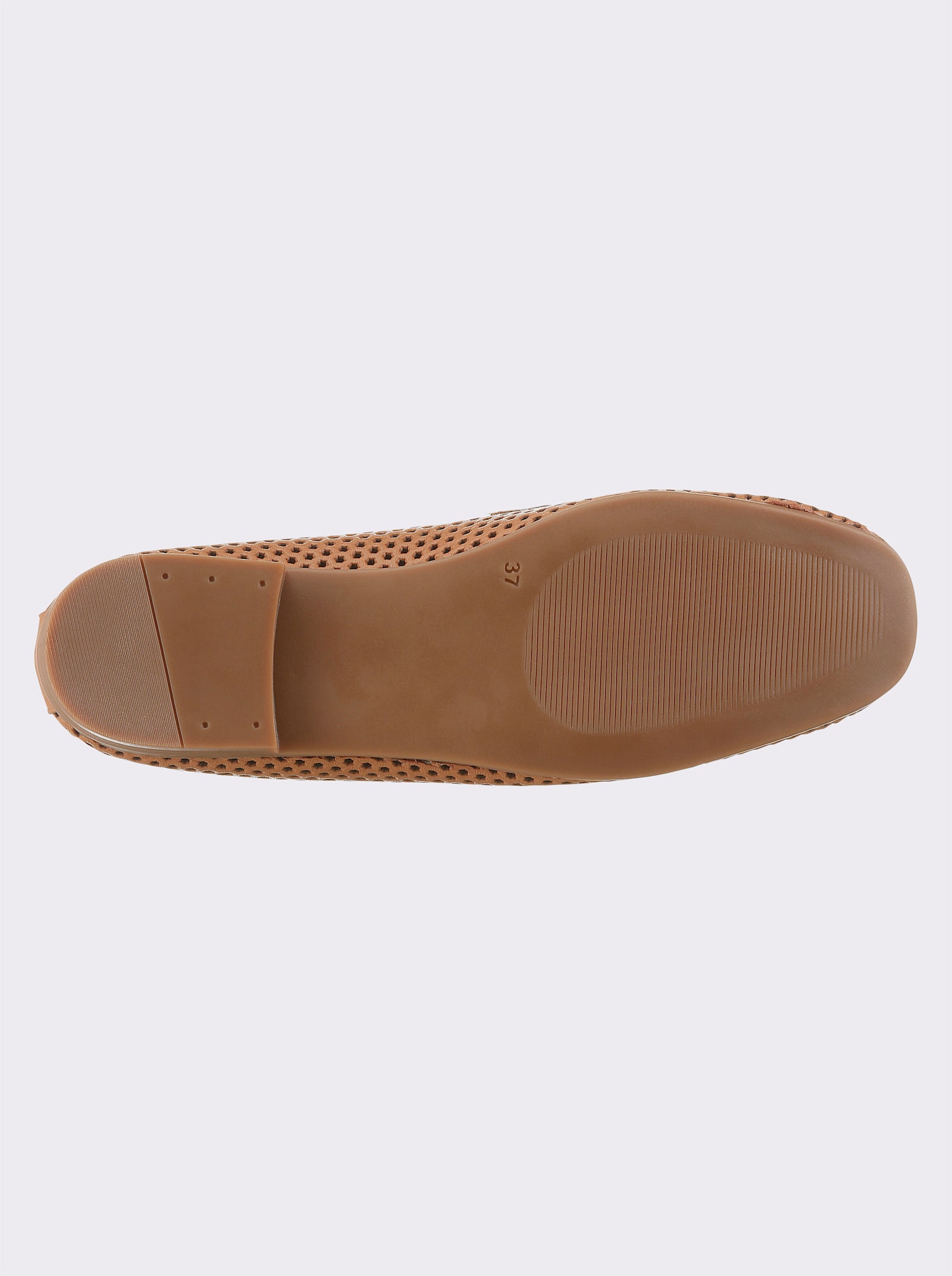 Andrea Conti Slipper mit feinem Lochmuster - cognac
